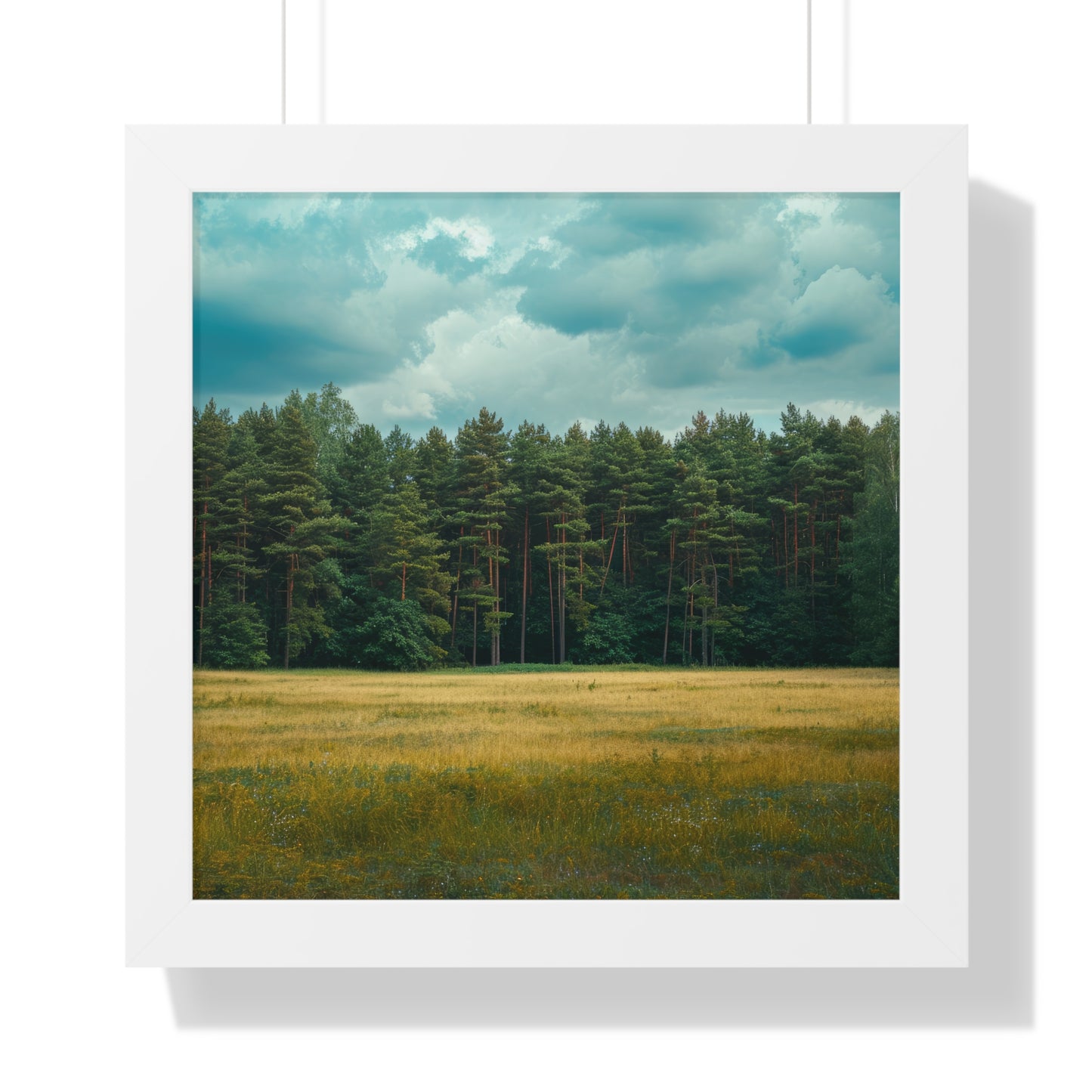 Verdant Refuge - Peaceful Meadow Art Frame | Framed Horizontal Poster