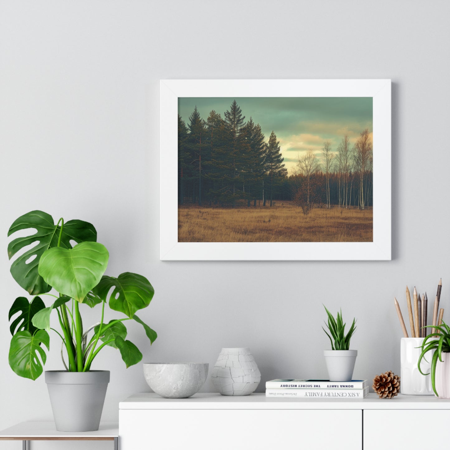 Twilight in the Wild - Rustic Forest Art Frame | Framed Horizontal Poster