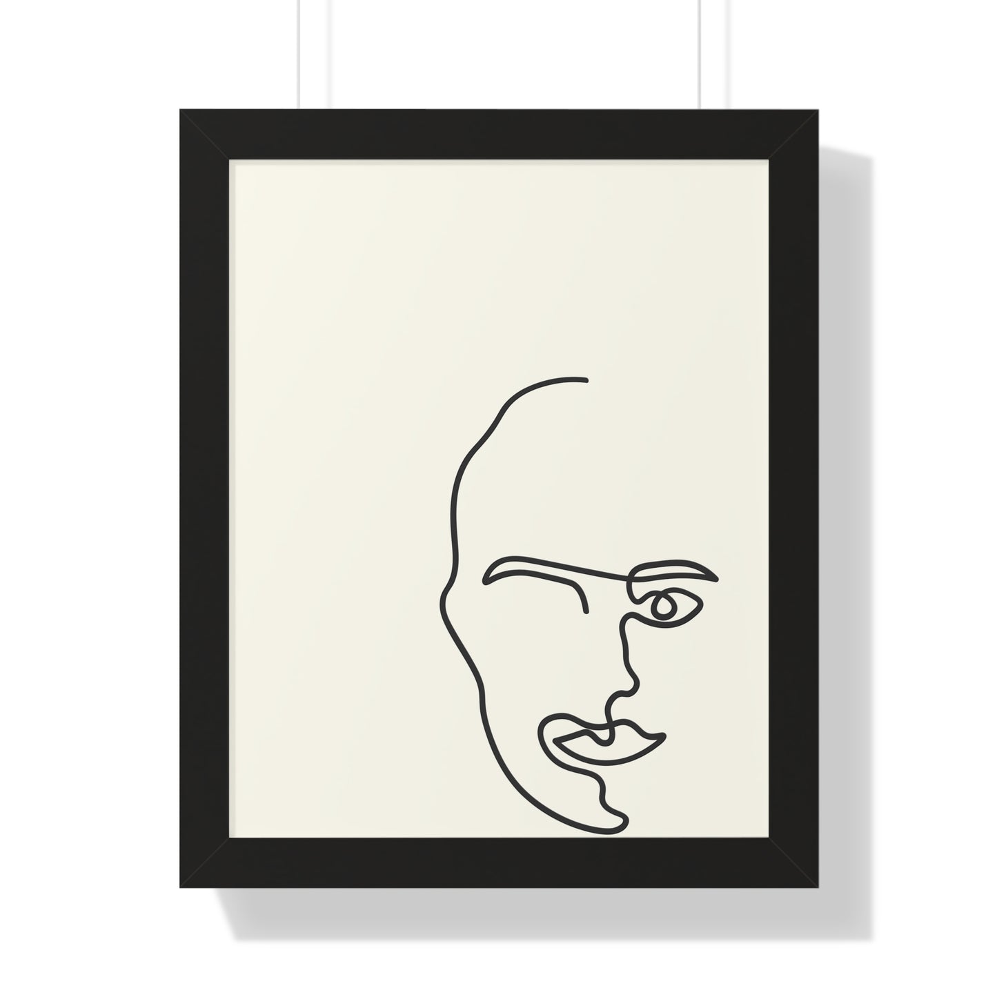 Minimalist Single Line Face Art Print | Contemporary Abstract Portrait | XCalibre Designs | Framed Vertical Poster