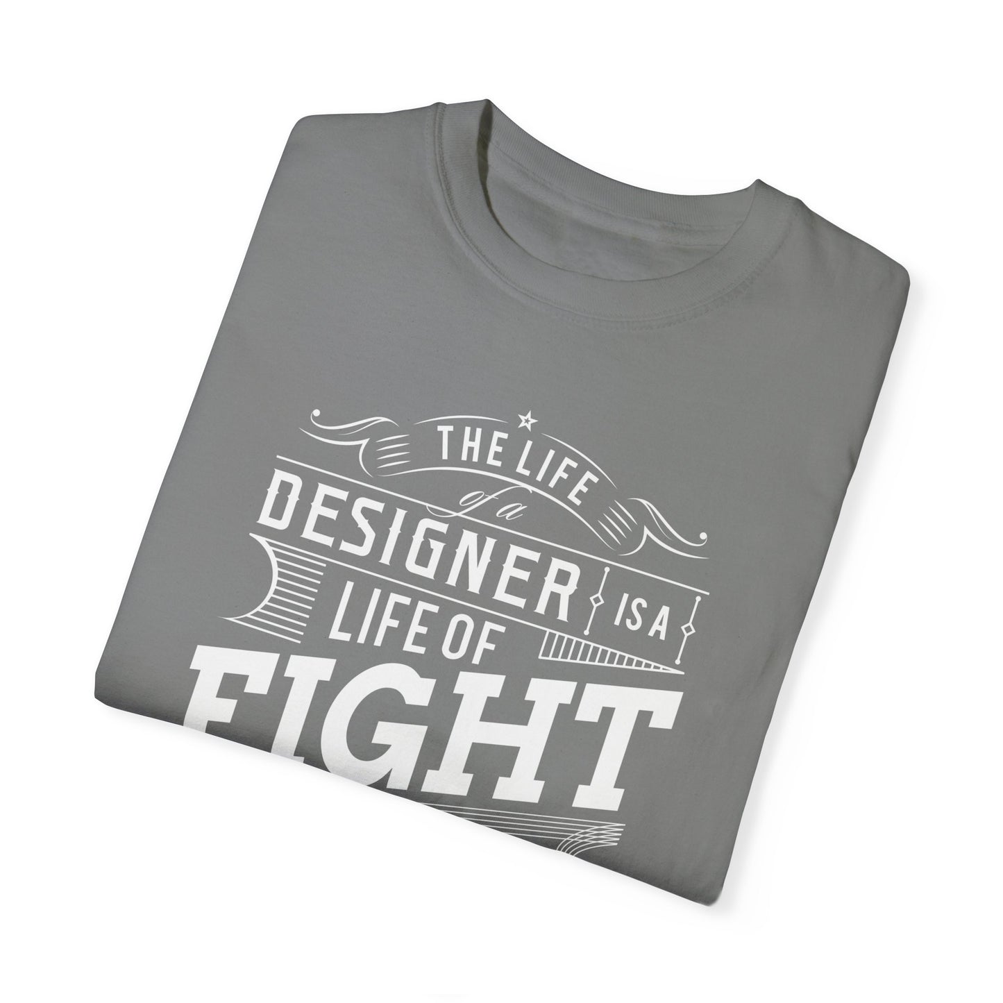 Creative Designer's Motivational Tee | 'Life of Fight' Maroon Typography T-Shirt | XCalibre Designs