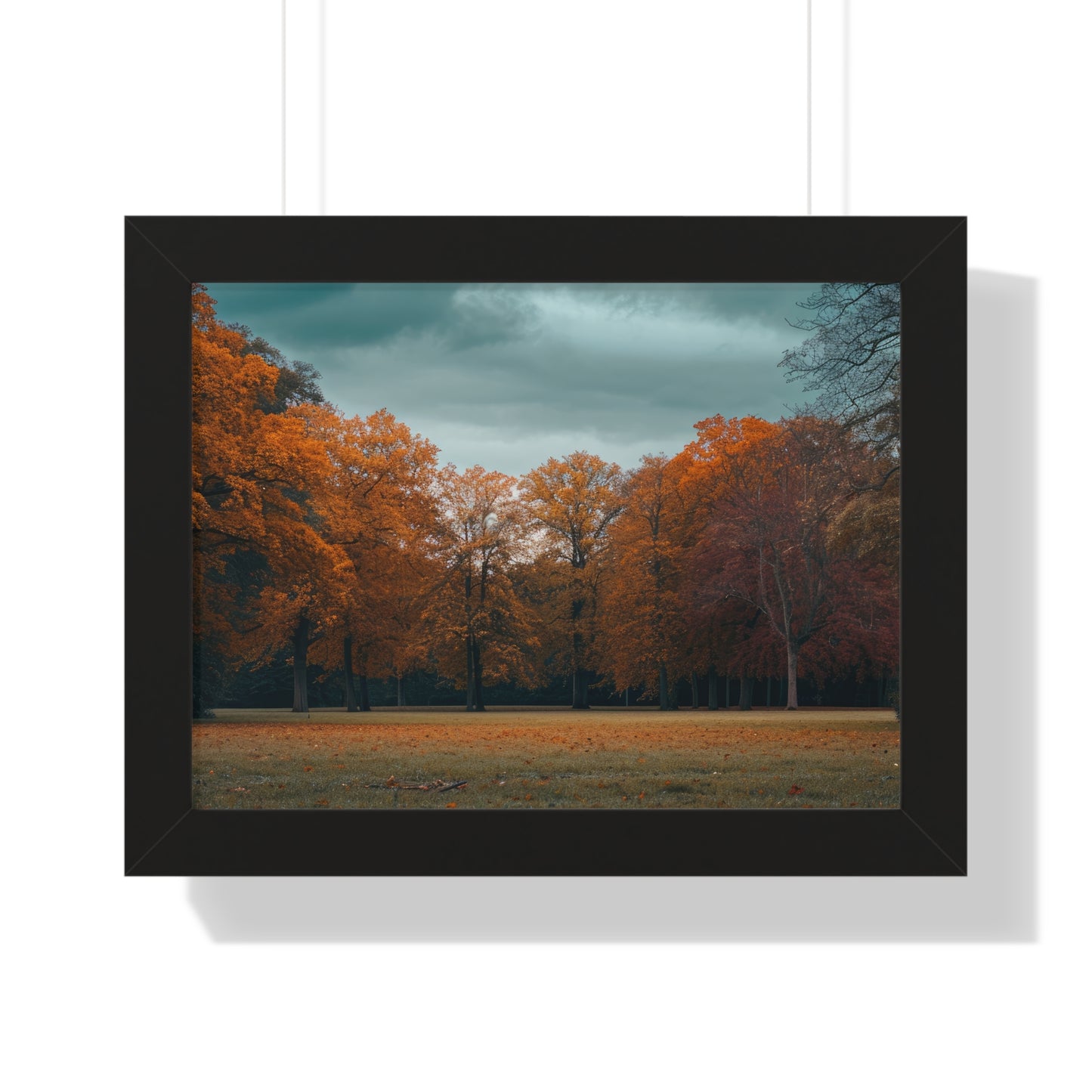 Crimson Canopy - Majestic Autumn Art Frame | Framed Horizontal Poster