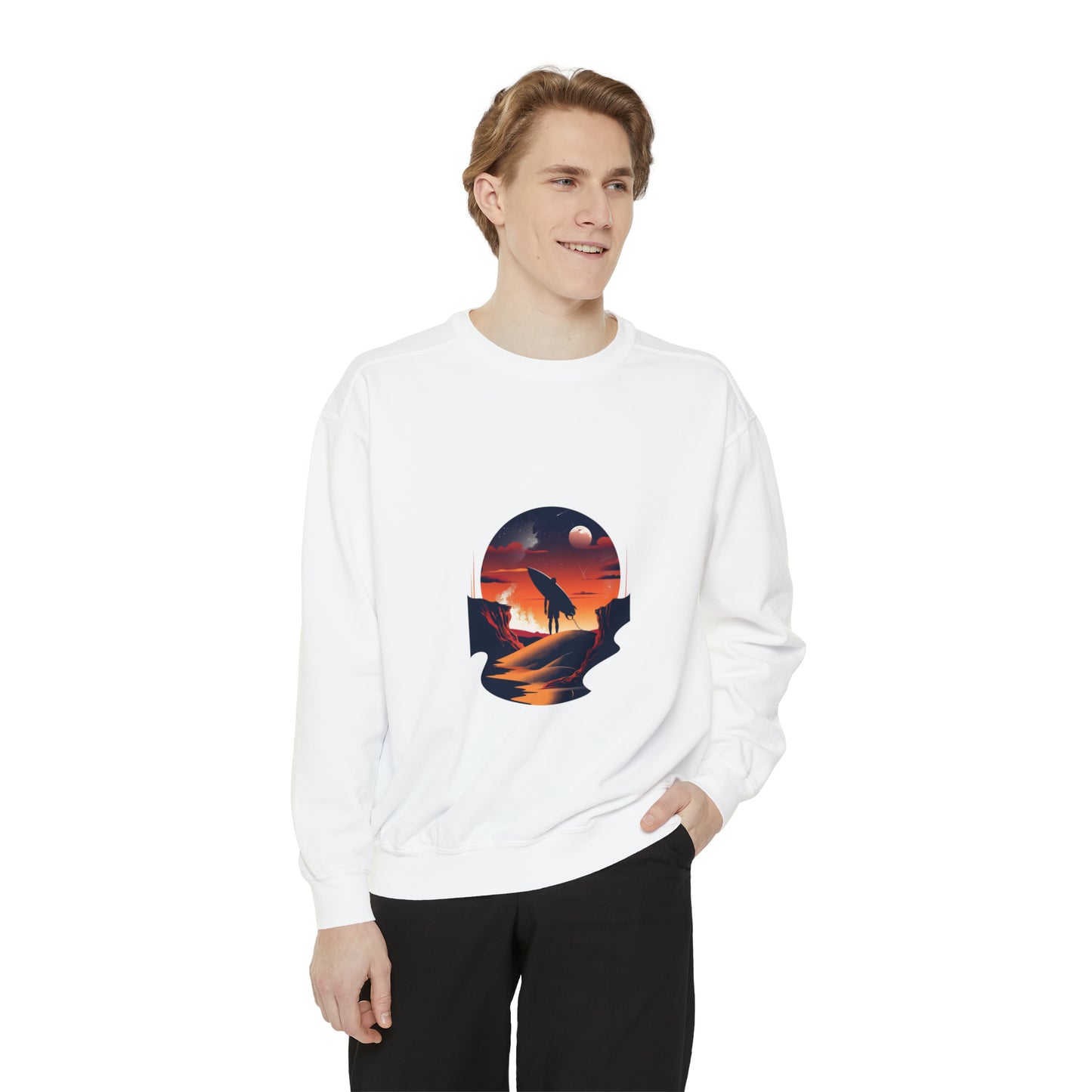 Mystic Ocean Sunset Crewneck Sweatshirt | Unisex Garment-Dyed Sweatshirt