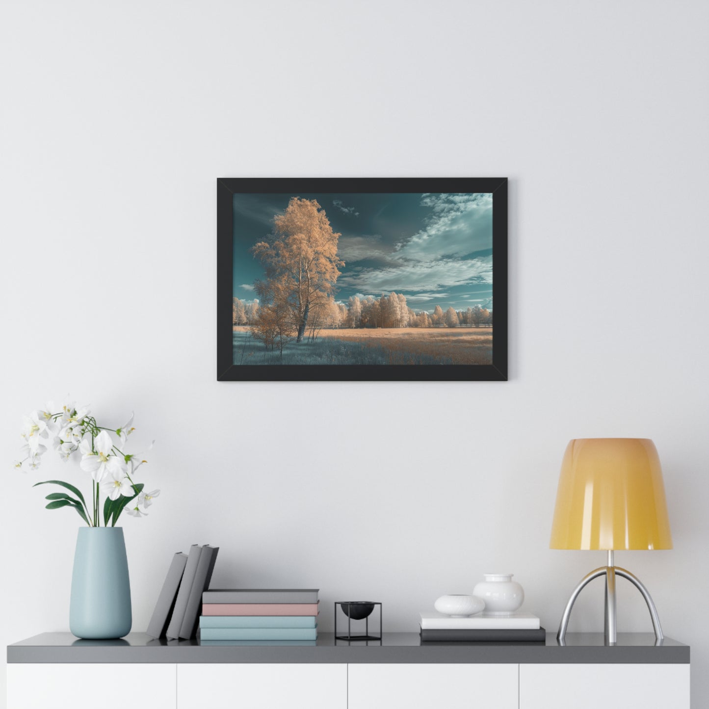 Surreal Azure - Ethereal Landscape Art Frame | Framed Horizontal Poster