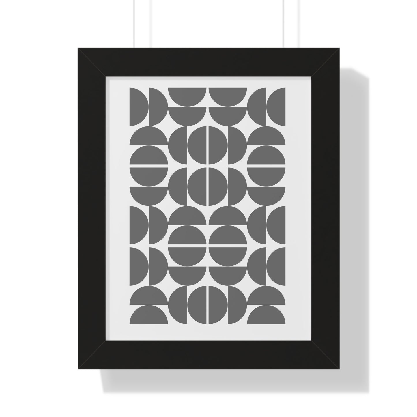 Monochrome Geometric Pattern Art Print | Contemporary Black and White Wall Art | XCalibre Designs | Framed Vertical Poster