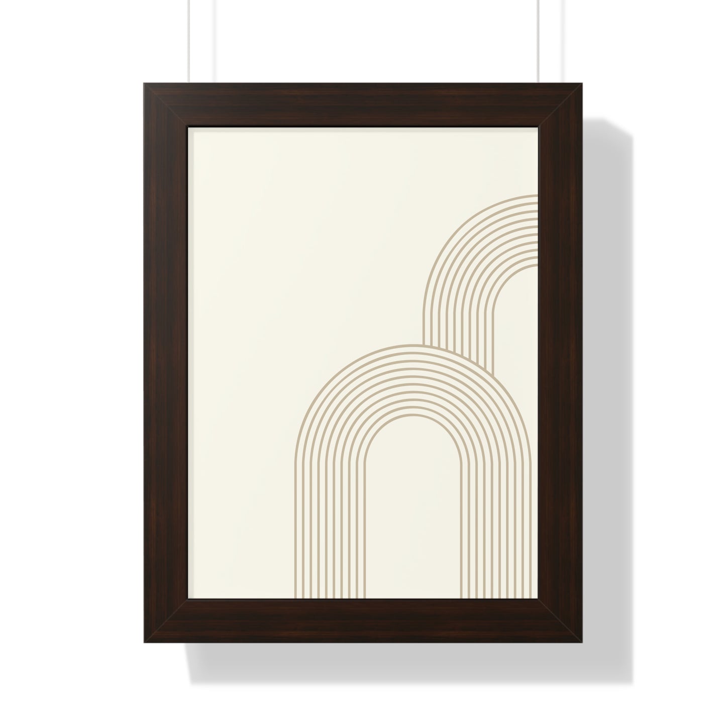 Minimalist Beige Arch Line Art Print | Contemporary Geometric Wall Art | XCalibre Designs | Framed Vertical Poster