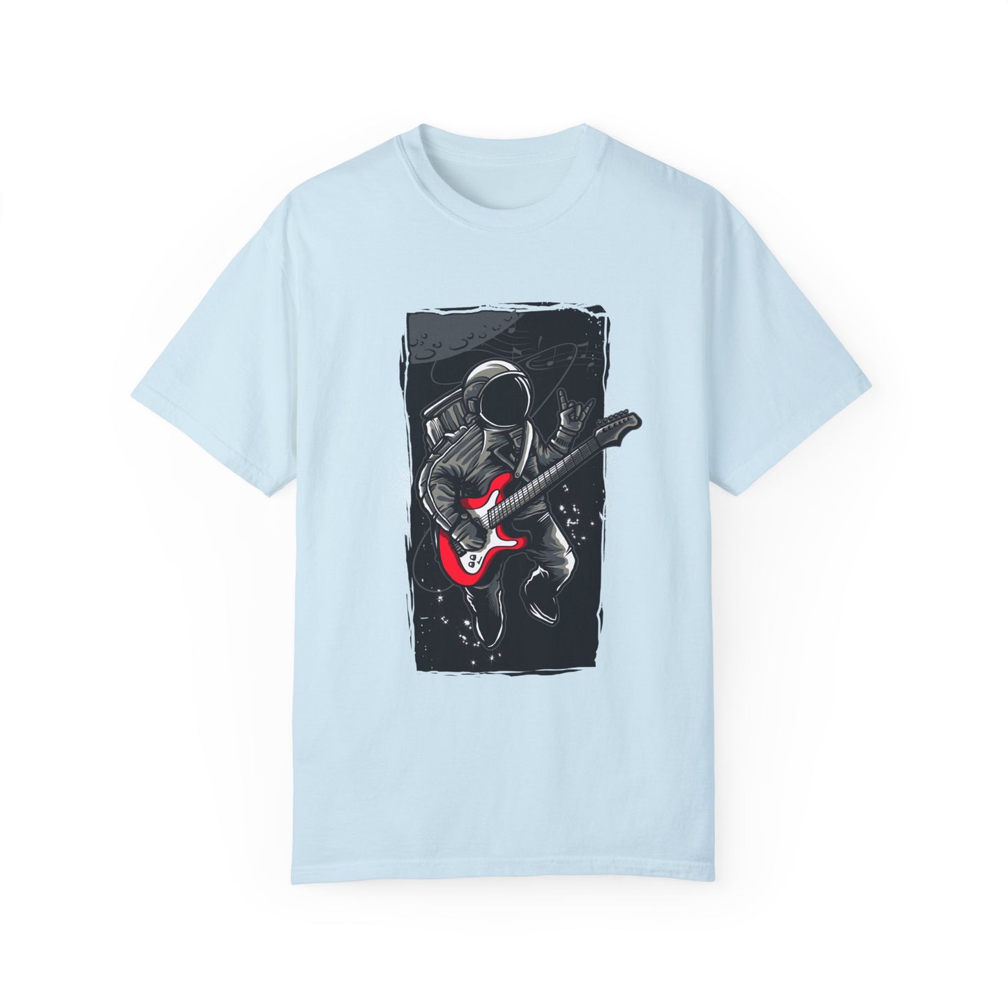 Astronaut Guitarist Graphic Tee | Navy Space Music T-Shirt | XCalibre Designs