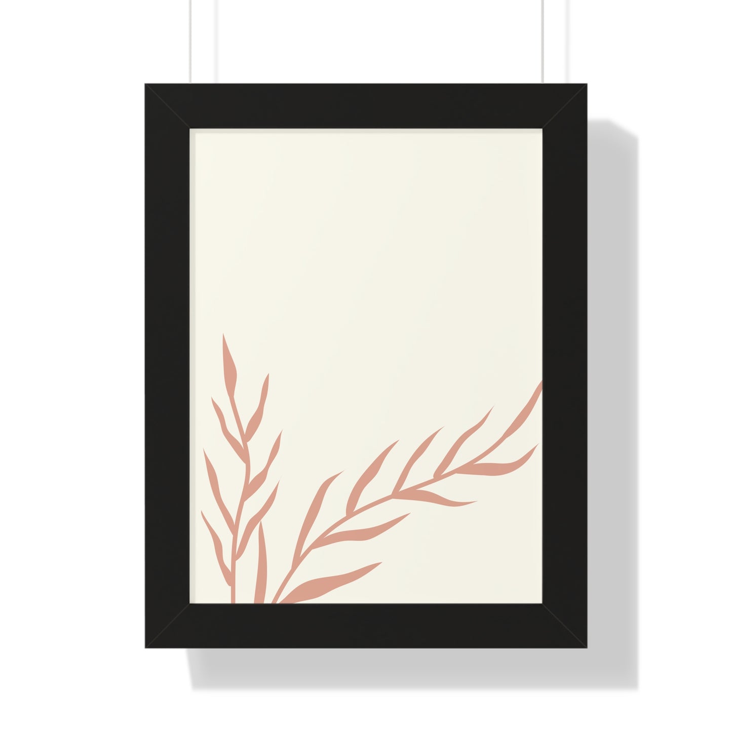 Minimalist Peach Wheat Art Print | Elegant Pastel Wall Art | XCalibre Designs | Framed Vertical Poster