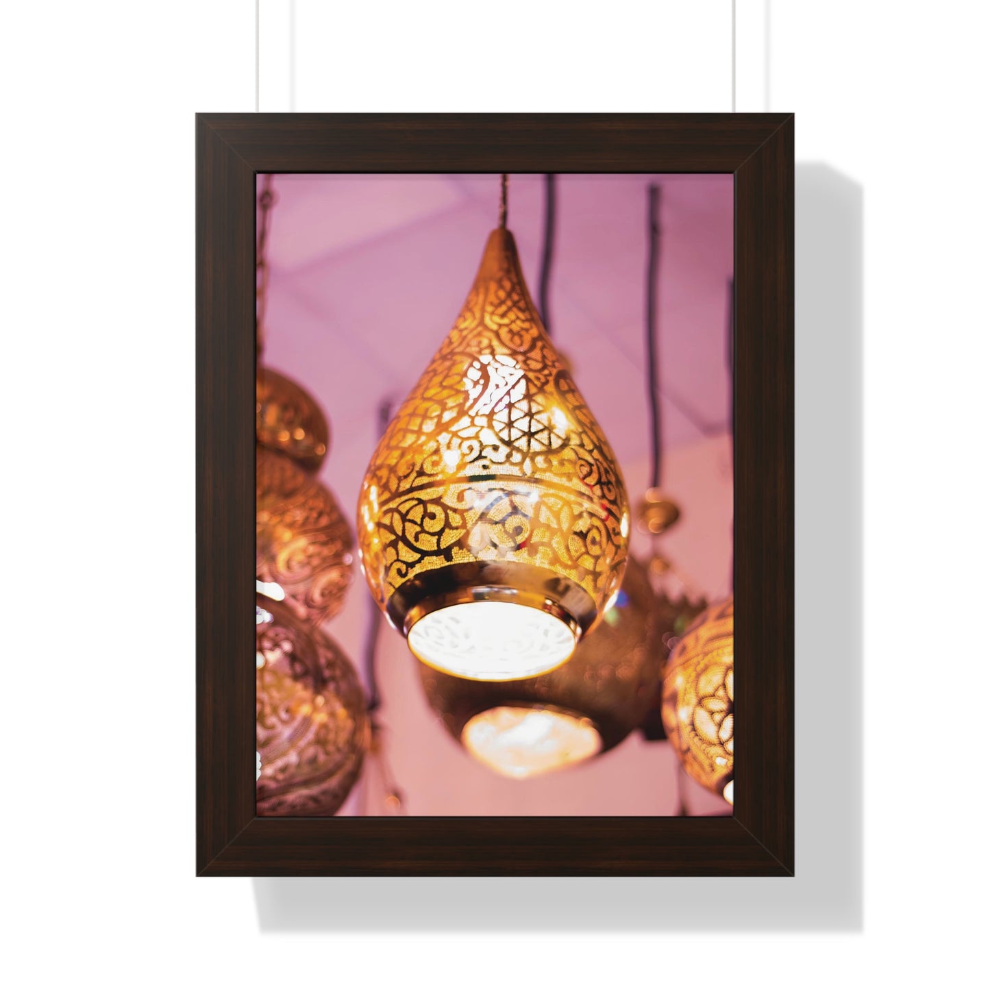 Enchanting Arabesque - Framed Oriental Lamp Art | Framed Vertical Poster