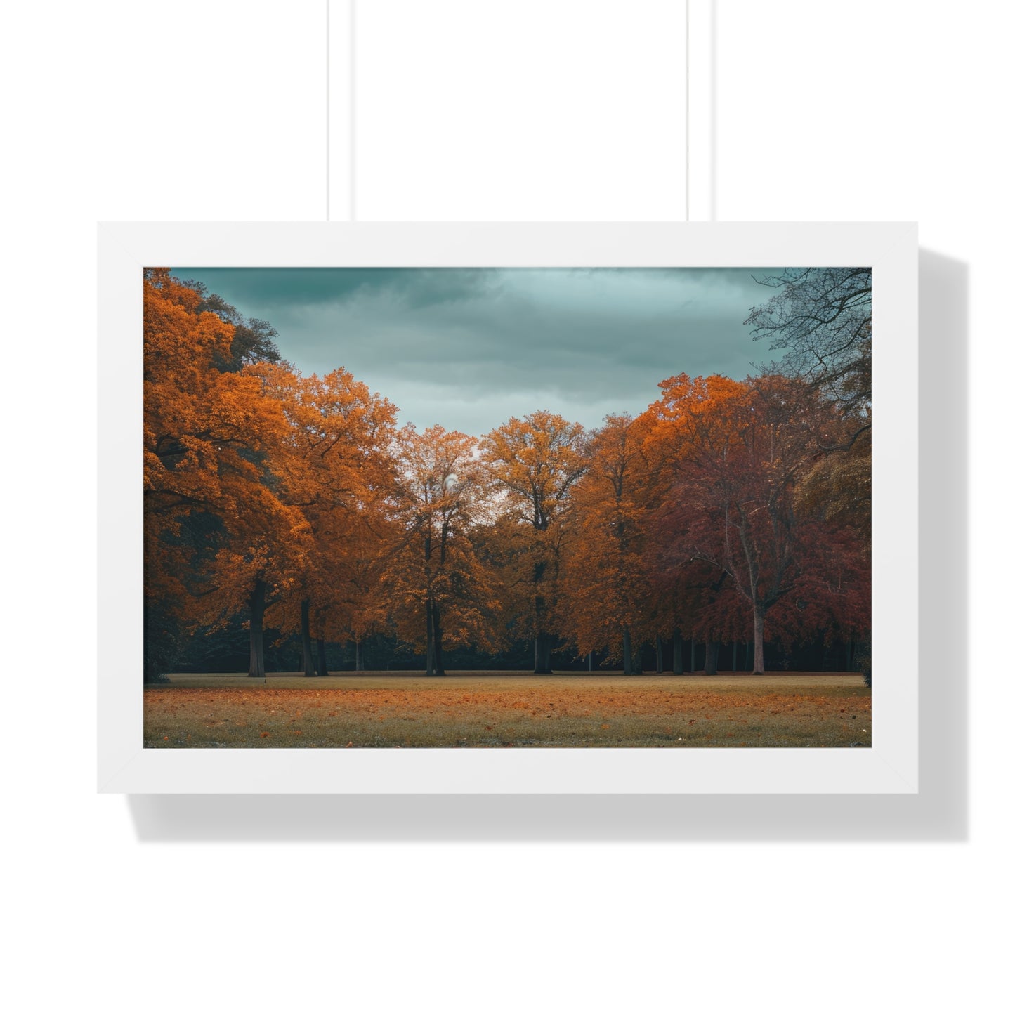 Crimson Canopy - Majestic Autumn Art Frame | Framed Horizontal Poster