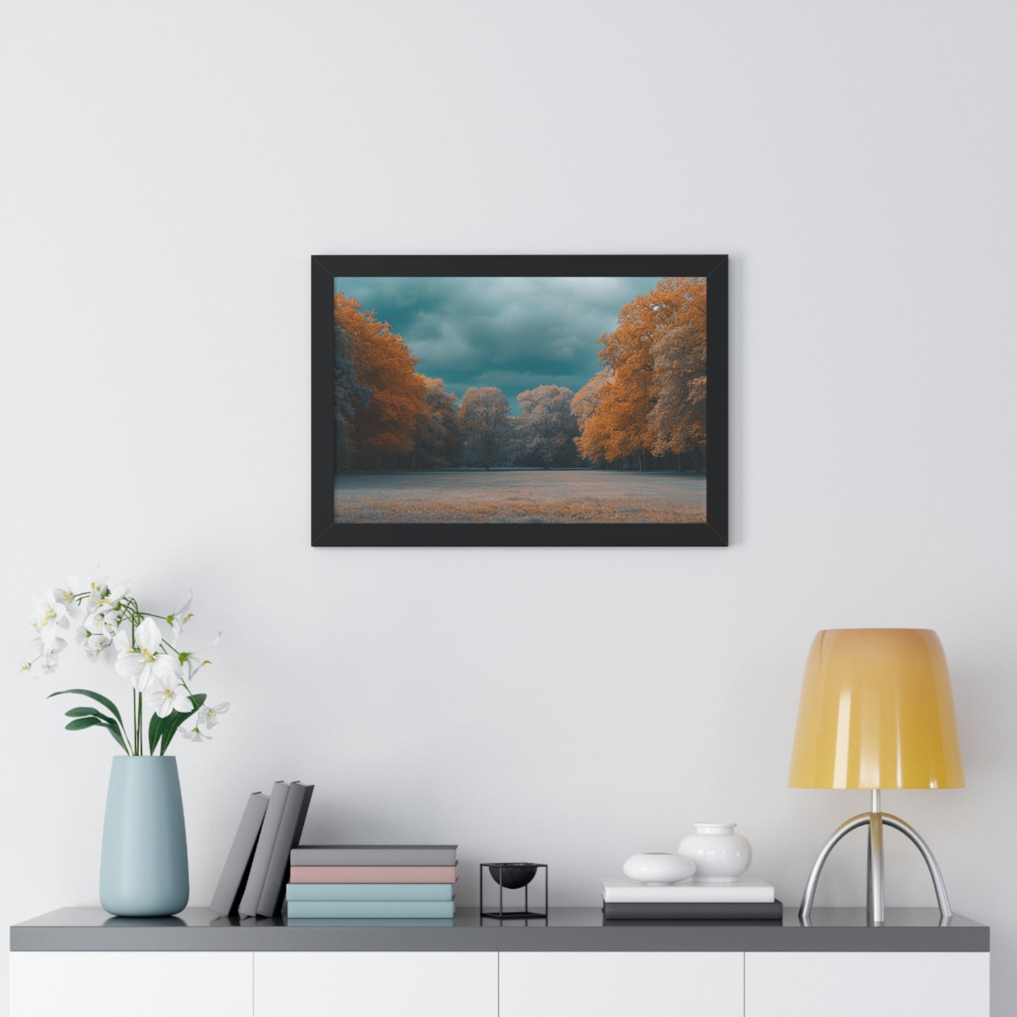 Autumn Serenity - Tranquil Park Scene Art Frame | Framed Horizontal Poster