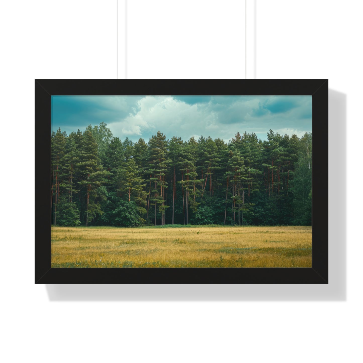 Verdant Refuge - Peaceful Meadow Art Frame | Framed Horizontal Poster