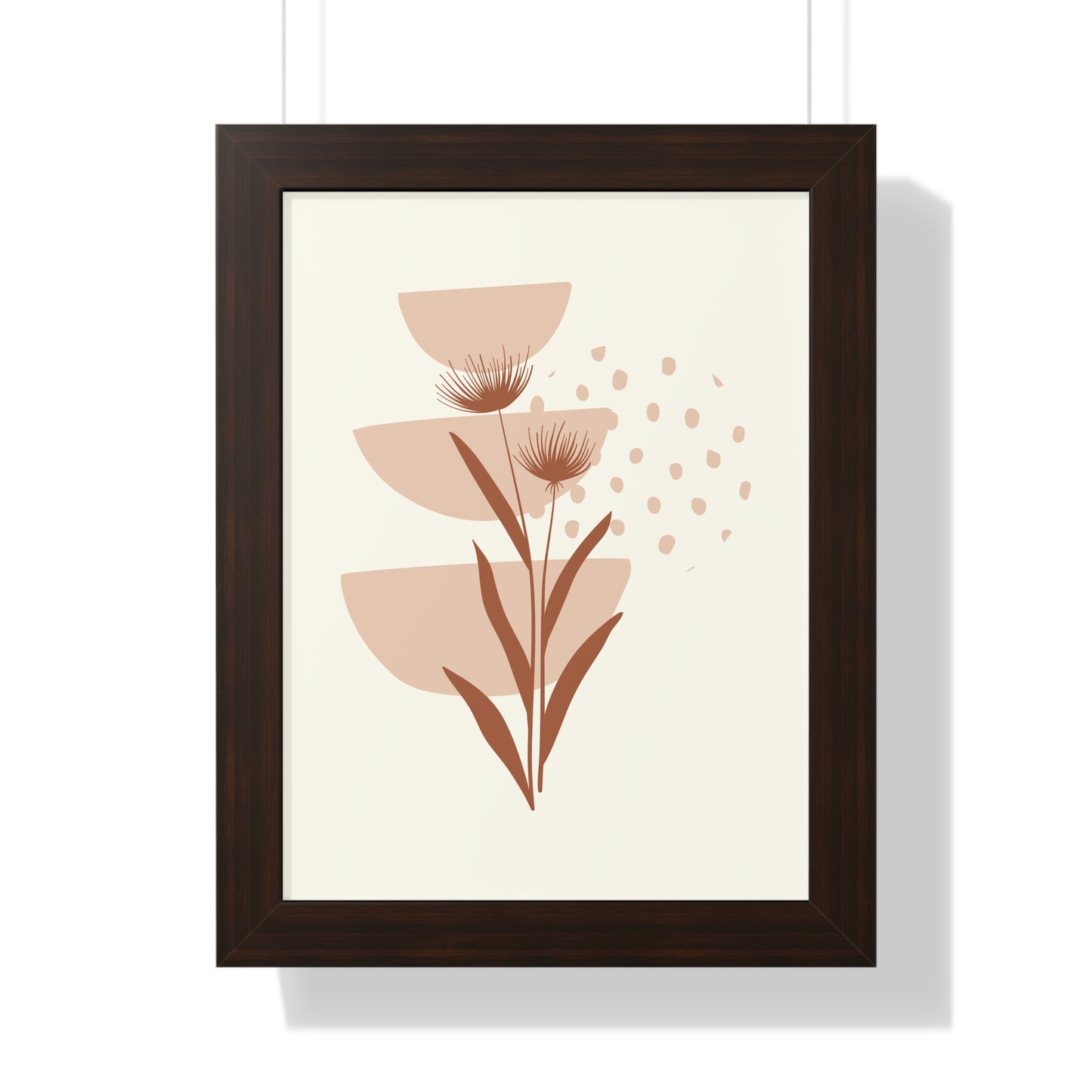 Pink Blossom Botanical Art Print | Modern Floral Wall Art | XCalibre Designs | Framed Vertical Poster