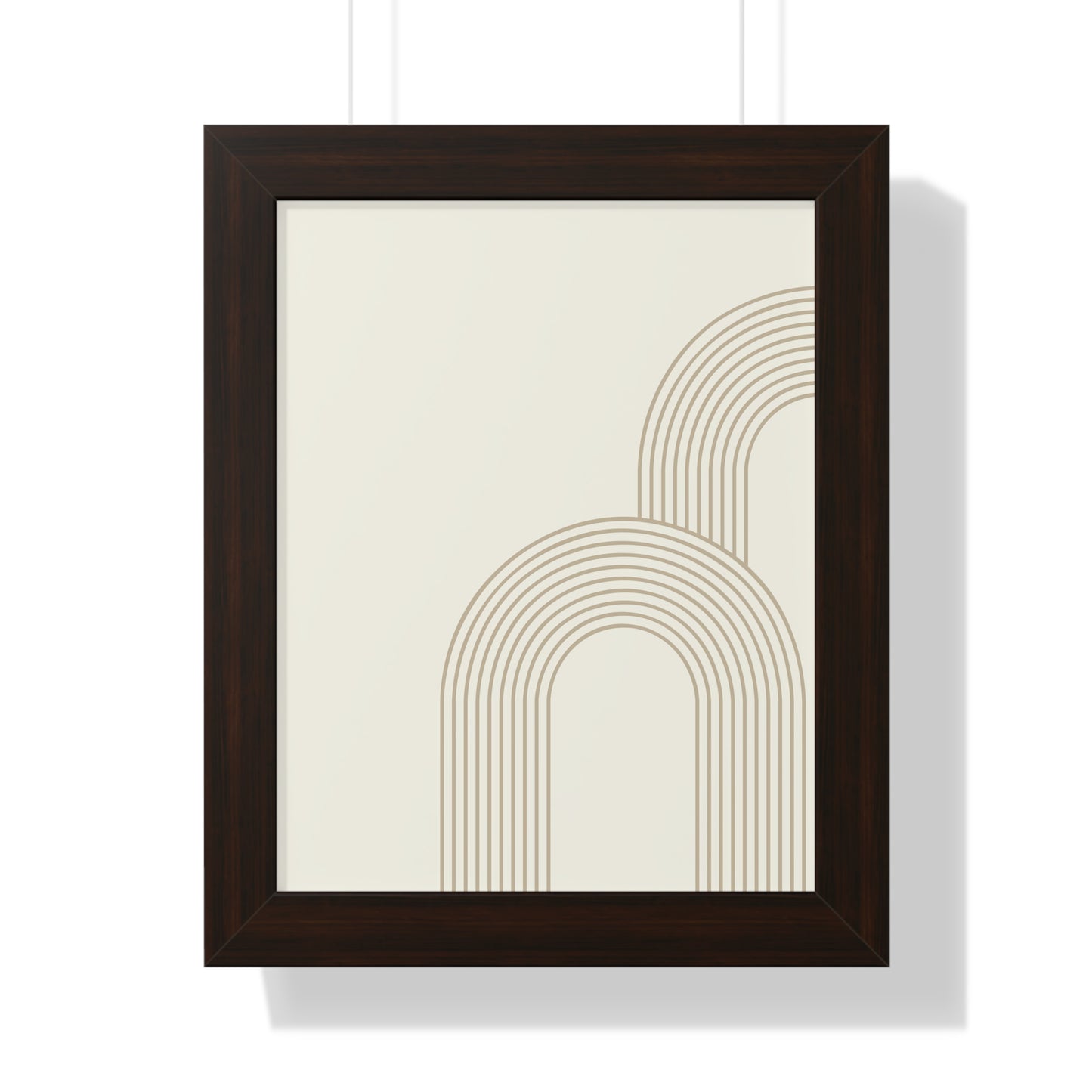 Minimalist Beige Arch Line Art Print | Contemporary Geometric Wall Art | XCalibre Designs | Framed Vertical Poster