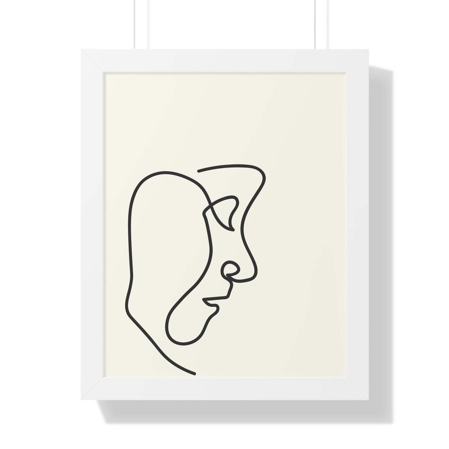 Double Line Abstract Face Art Print | Contemporary Line Art Decor | XCalibre Designs | Framed Vertical Poster