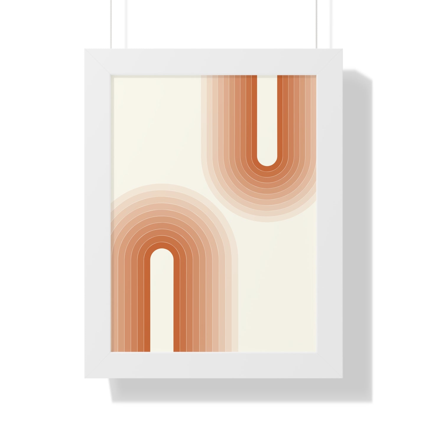 Peach Tones Abstract Arch Art Print | Soft Geometric Wall Art | XCalibre Designs | Framed Vertical Poster
