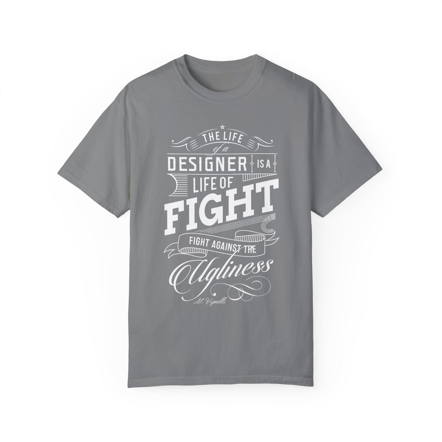 Creative Designer's Motivational Tee | 'Life of Fight' Maroon Typography T-Shirt | XCalibre Designs