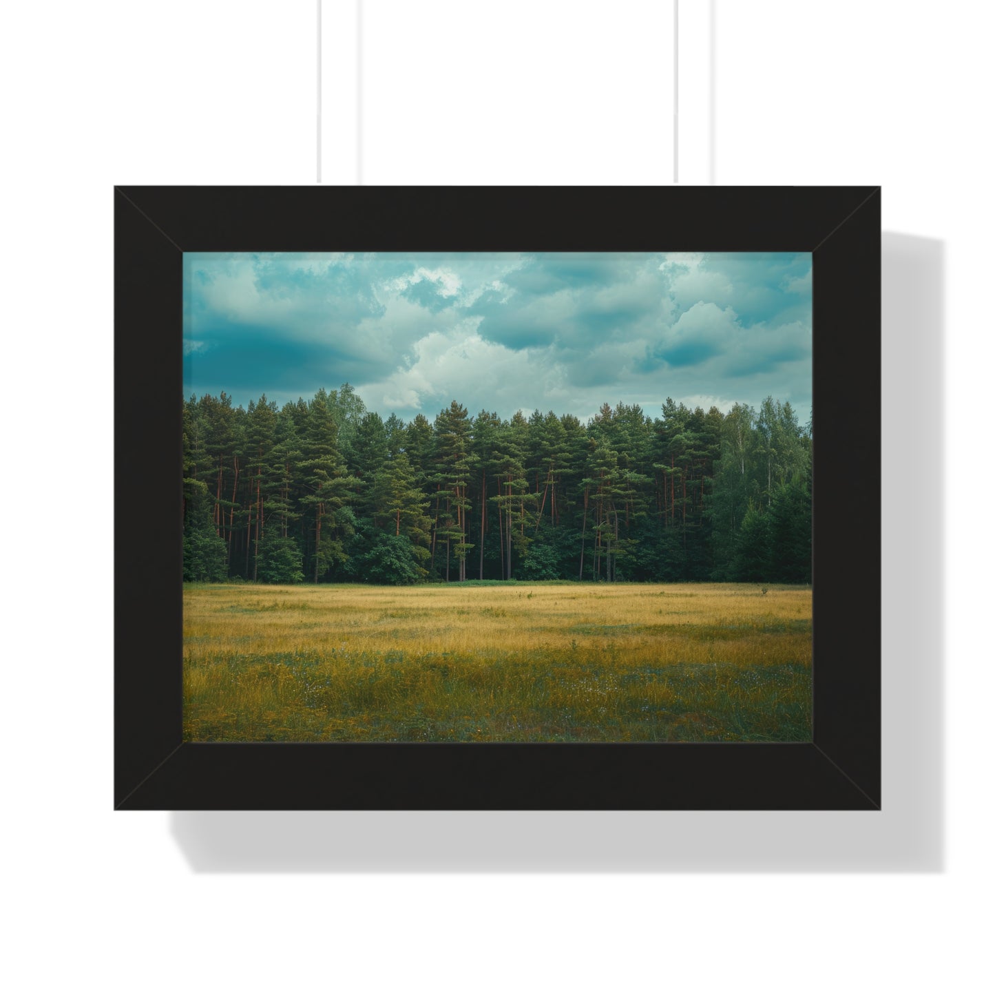 Verdant Refuge - Peaceful Meadow Art Frame | Framed Horizontal Poster