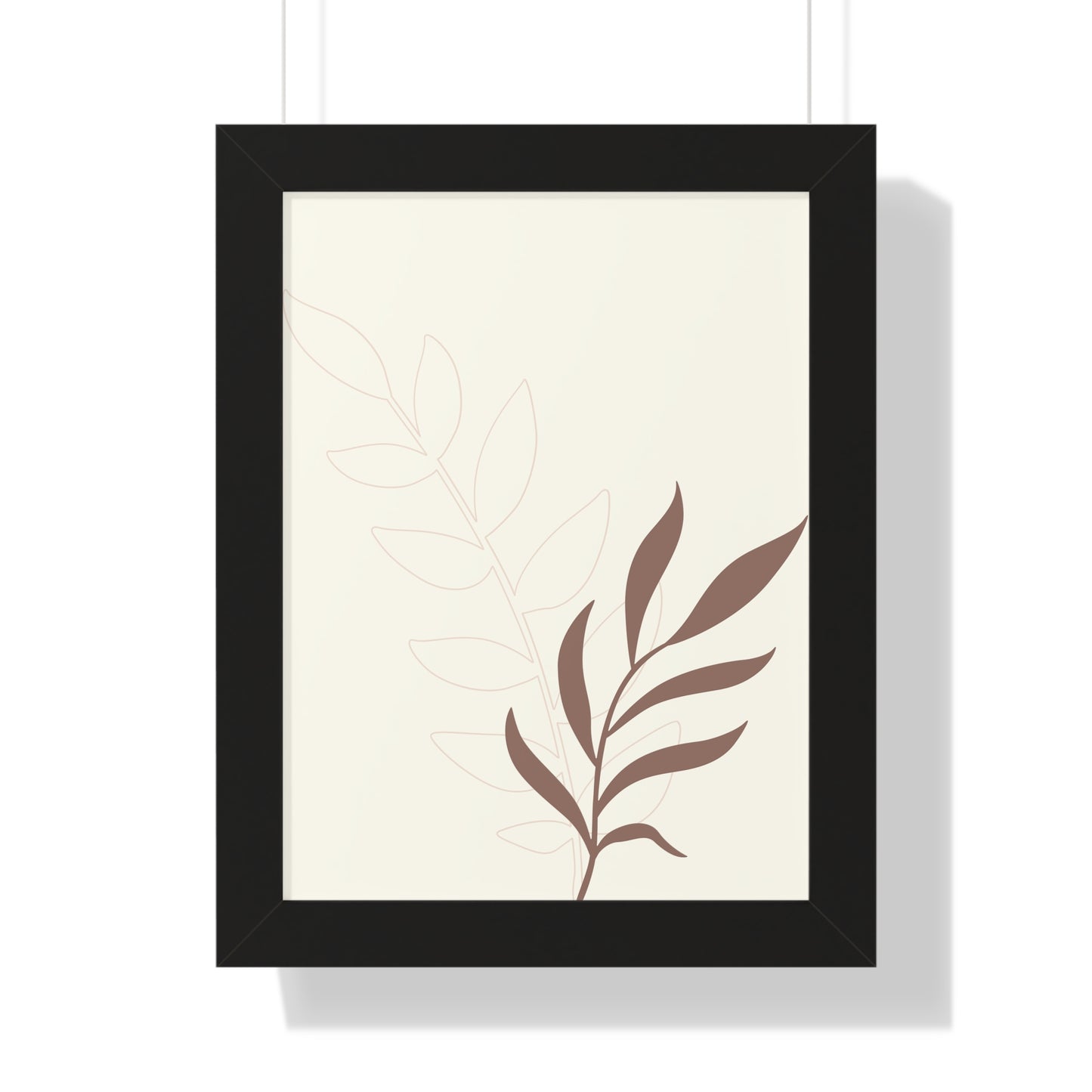 Contrasting Leaves Botanical Art Print | Elegant Dual-Tone Wall Art | XCalibre Designs | Framed Vertical Poster