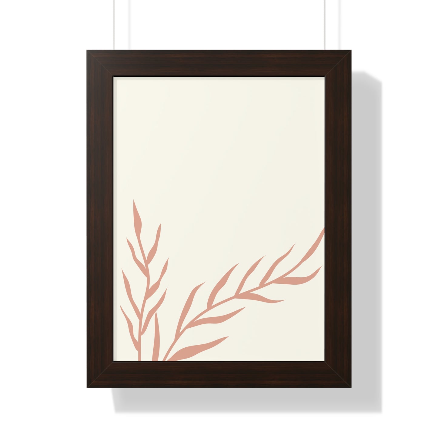 Minimalist Peach Wheat Art Print | Elegant Pastel Wall Art | XCalibre Designs | Framed Vertical Poster