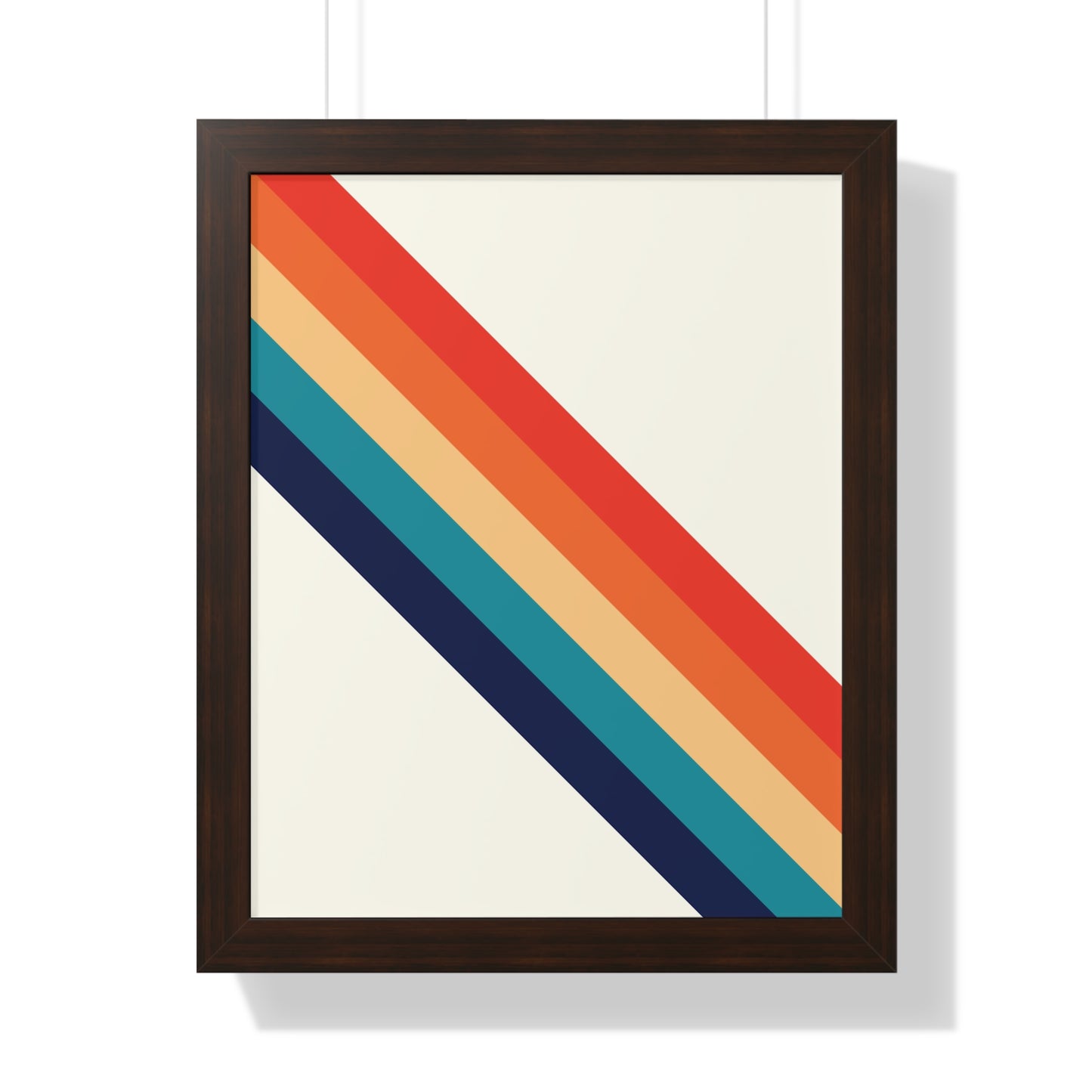 Bold Abstract Diagonal Stripes Art Print | Retro Inspired Colorful Wall Art | XCalibre Designs | Framed Vertical Poster