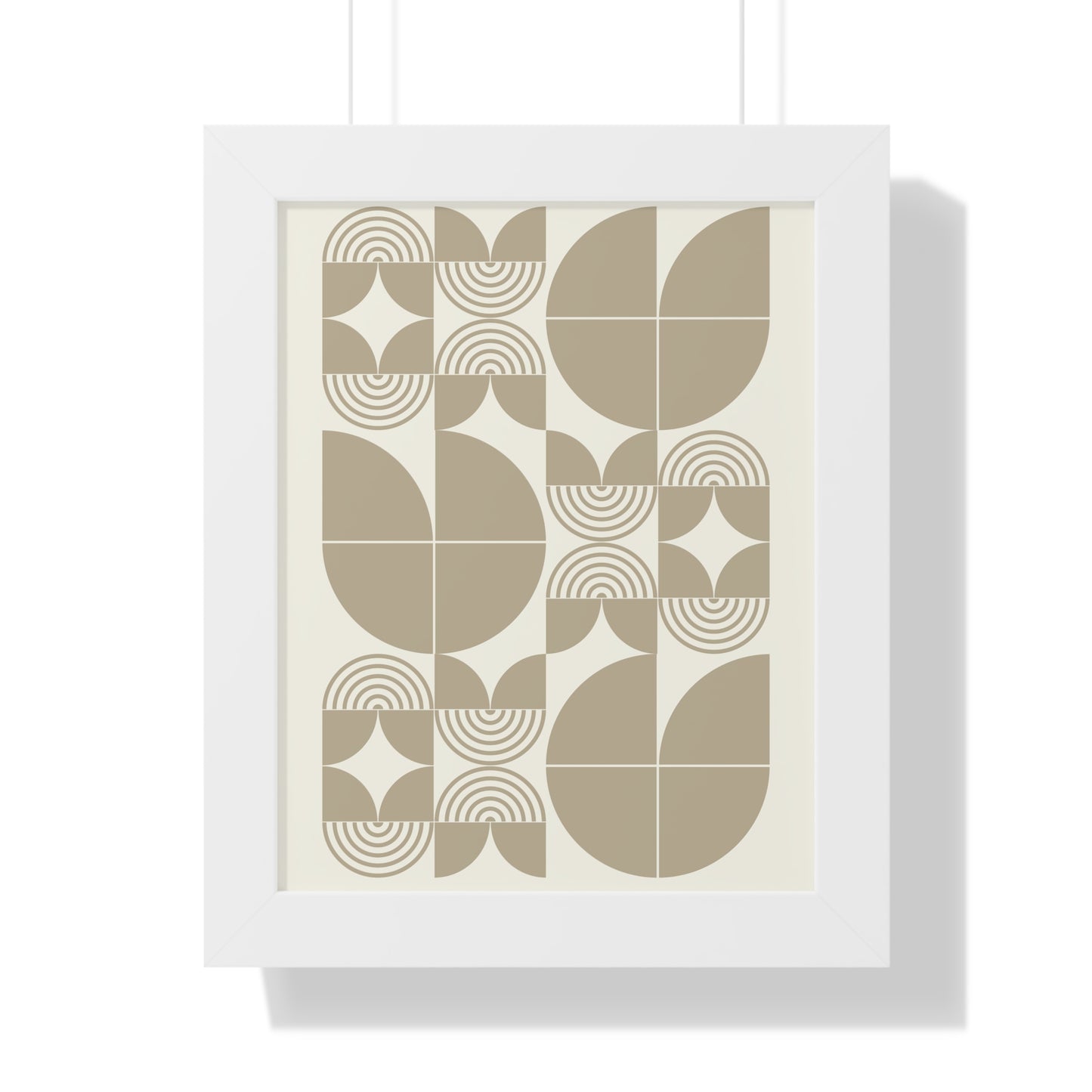 Retro Abstract Geometric Shapes Art Print | Mid-Century Modern Wall Art | XCalibre Designs | Framed Vertical Poster