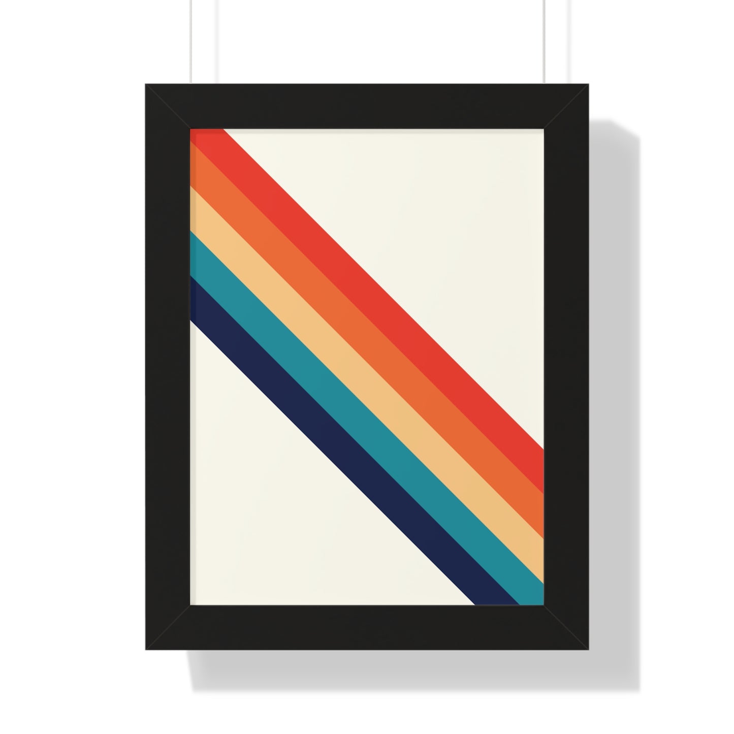 Bold Abstract Diagonal Stripes Art Print | Retro Inspired Colorful Wall Art | XCalibre Designs | Framed Vertical Poster