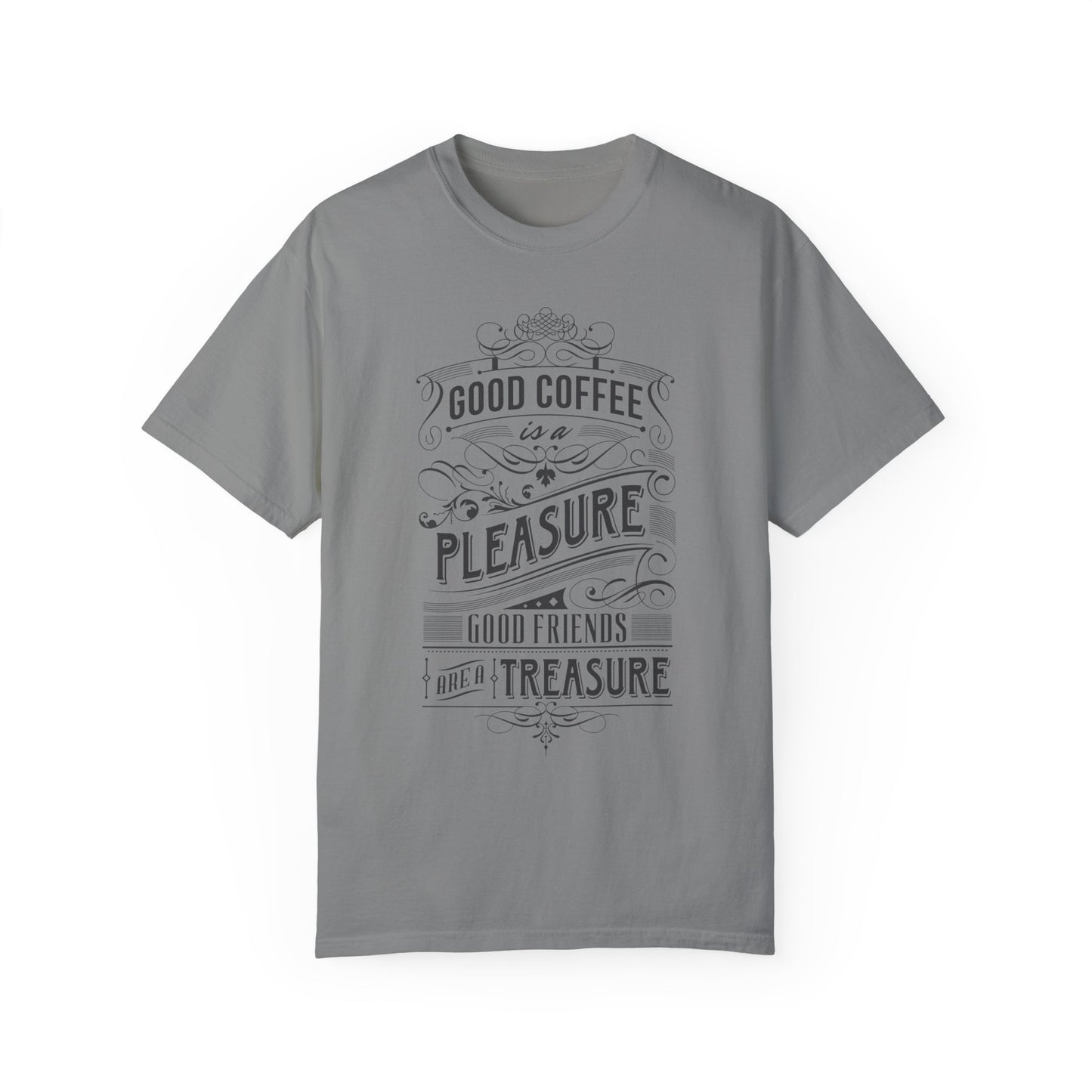 Coffee and Friendship Quote Tee | White Typographic T-Shirt | XCalibre Designs