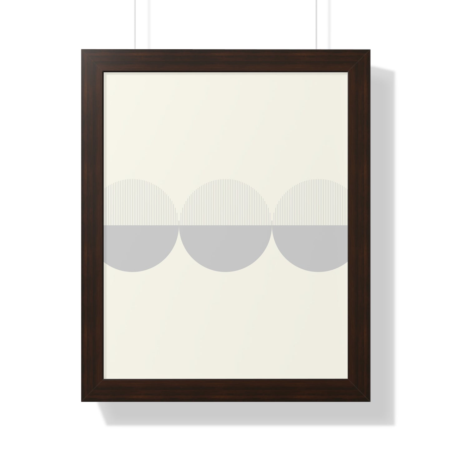 Minimalist Overlapping Circles Art Print | Contemporary Monochrome Wall Art | XCalibre Designs | Framed Vertical Poster