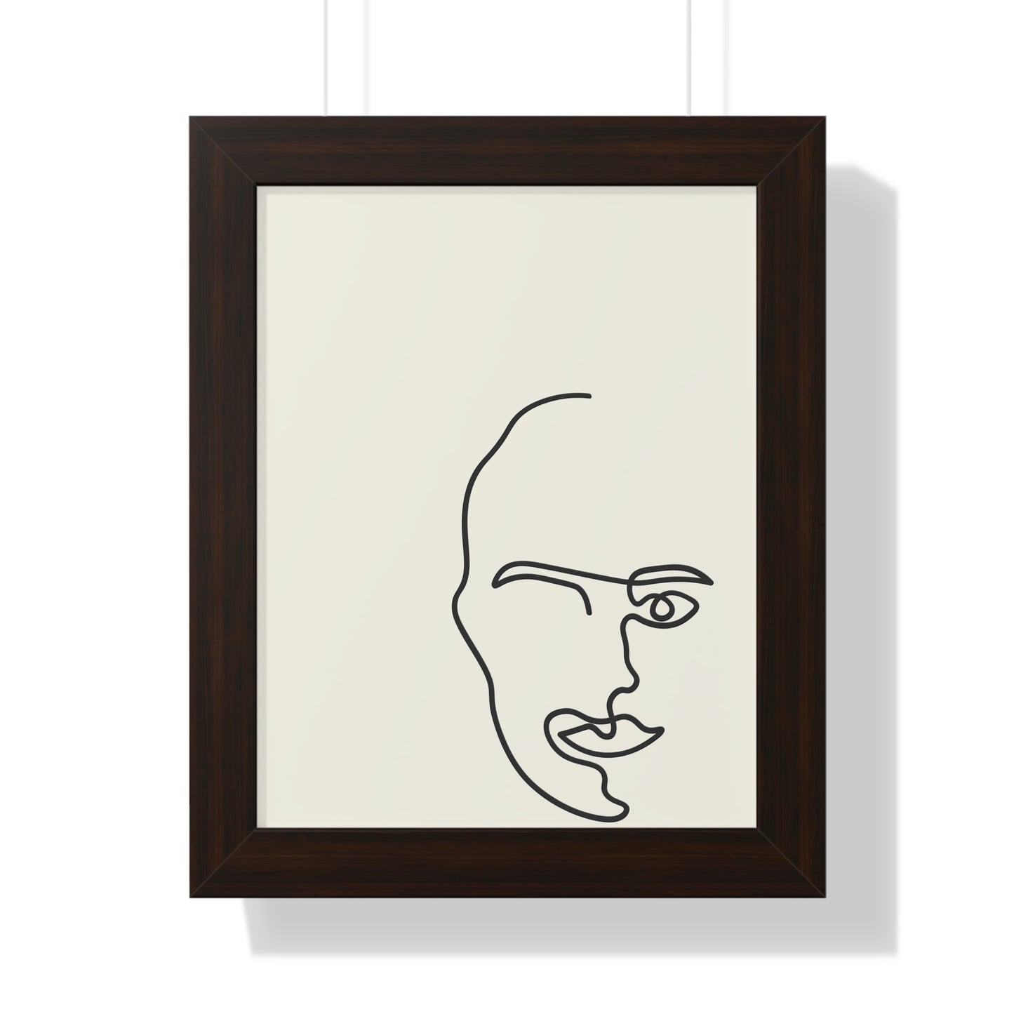 Minimalist Single Line Face Art Print | Contemporary Abstract Portrait | XCalibre Designs | Framed Vertical Poster