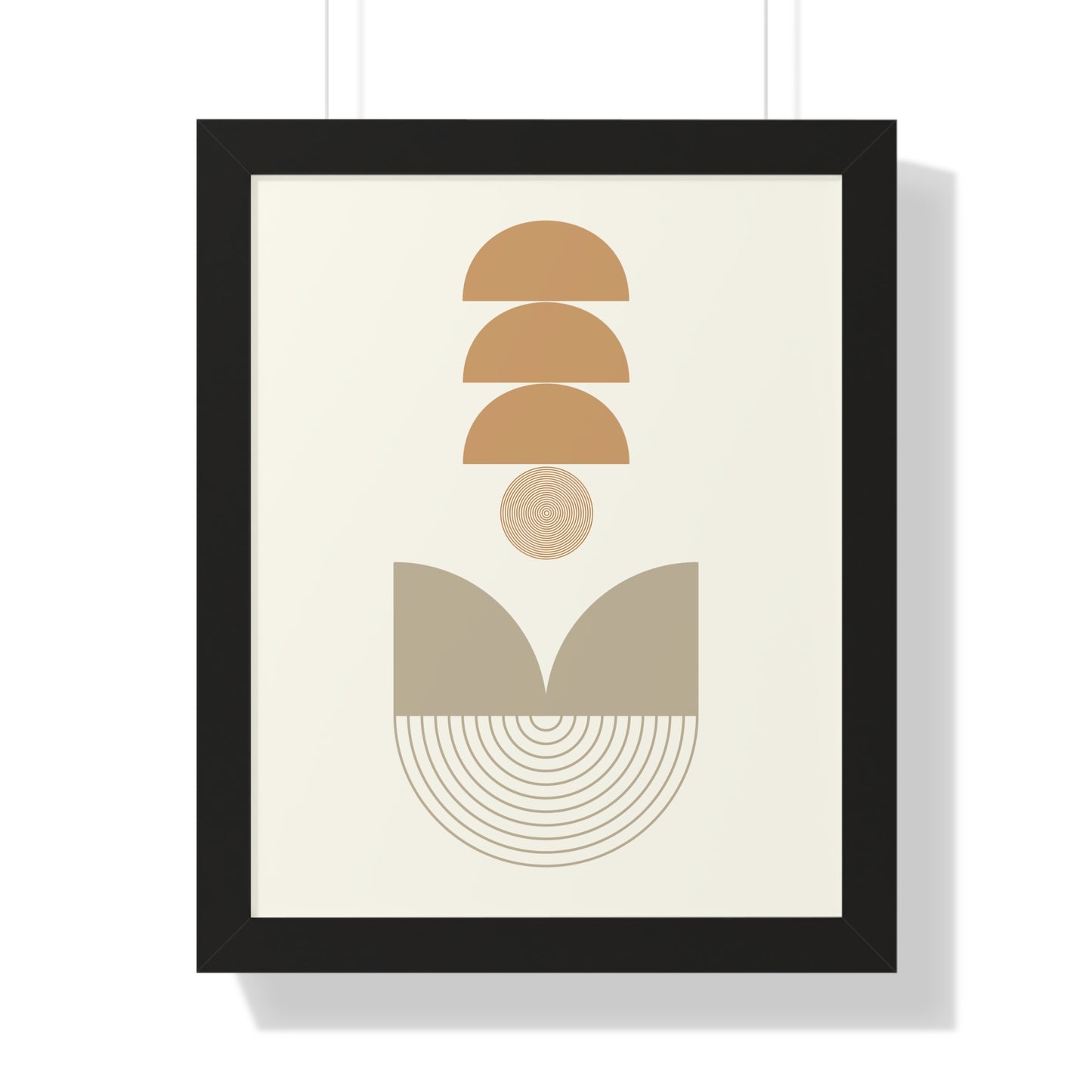 Abstract Neutral Tones Stacked Art Print | Contemporary Zen Wall Art | XCalibre Designs | Framed Vertical Poster