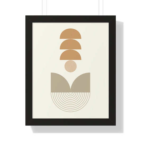 Abstract Neutral Tones Stacked Art Print | Contemporary Zen Wall Art | XCalibre Designs | Framed Vertical Poster