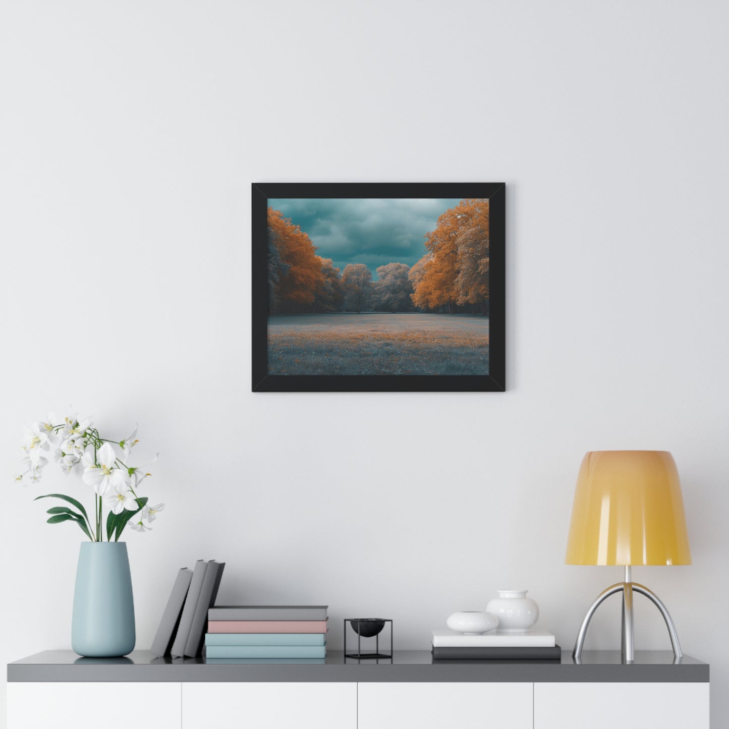 Autumn Serenity - Tranquil Park Scene Art Frame | Framed Horizontal Poster