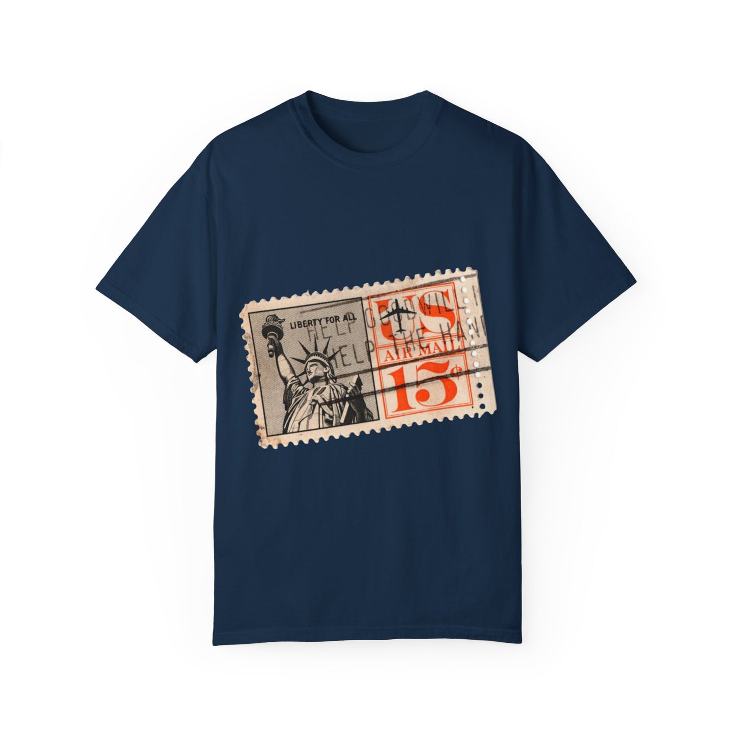 Retro Liberty Stamp Graphic Tee | Cream Collector's Edition T-Shirt | XCalibre Designs