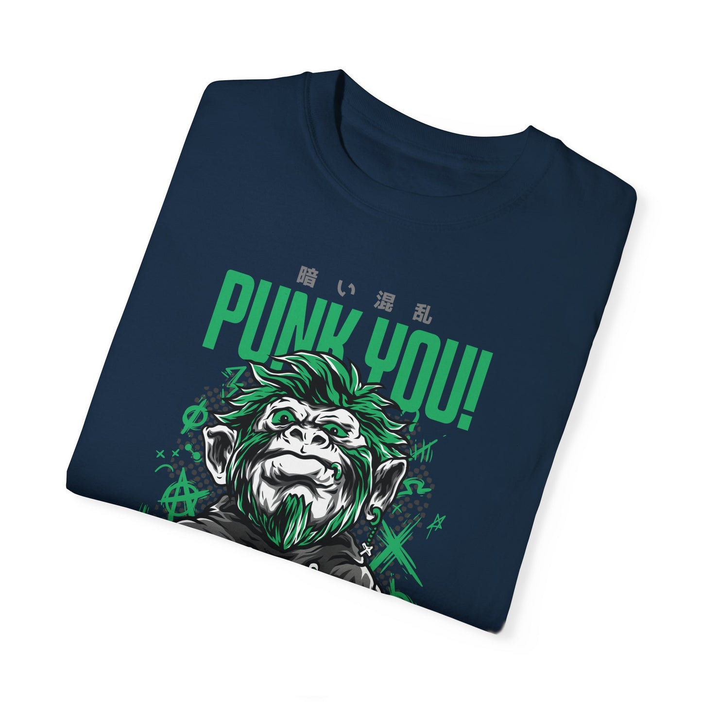 Rebel Monkey 'Punk You!' Graphic Tee | Black Punk Rock T-Shirt | XCalibre Designs