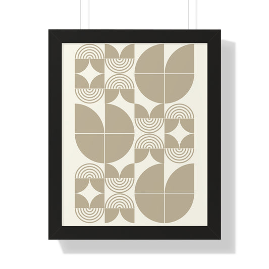 Retro Abstract Geometric Shapes Art Print | Mid-Century Modern Wall Art | XCalibre Designs | Framed Vertical Poster