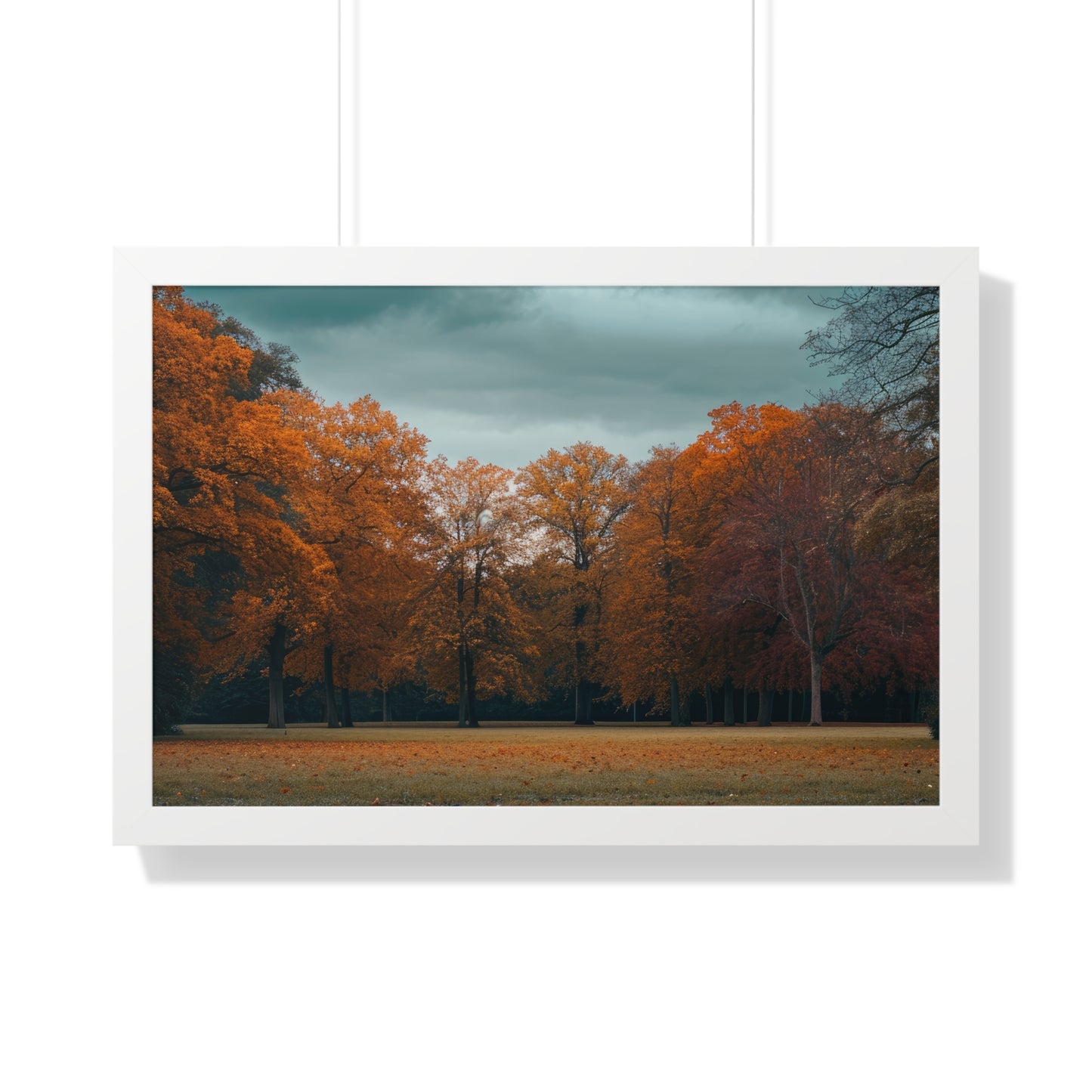 Crimson Canopy - Majestic Autumn Art Frame | Framed Horizontal Poster