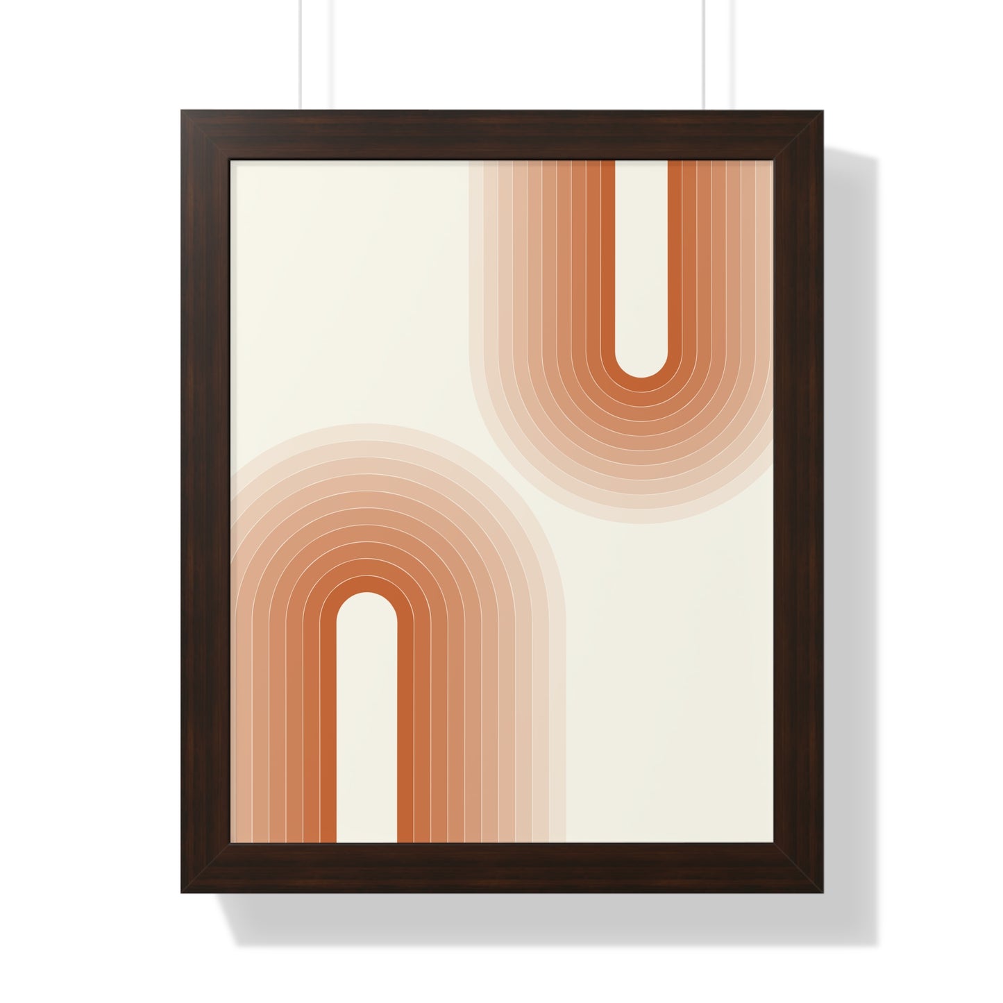 Peach Tones Abstract Arch Art Print | Soft Geometric Wall Art | XCalibre Designs | Framed Vertical Poster