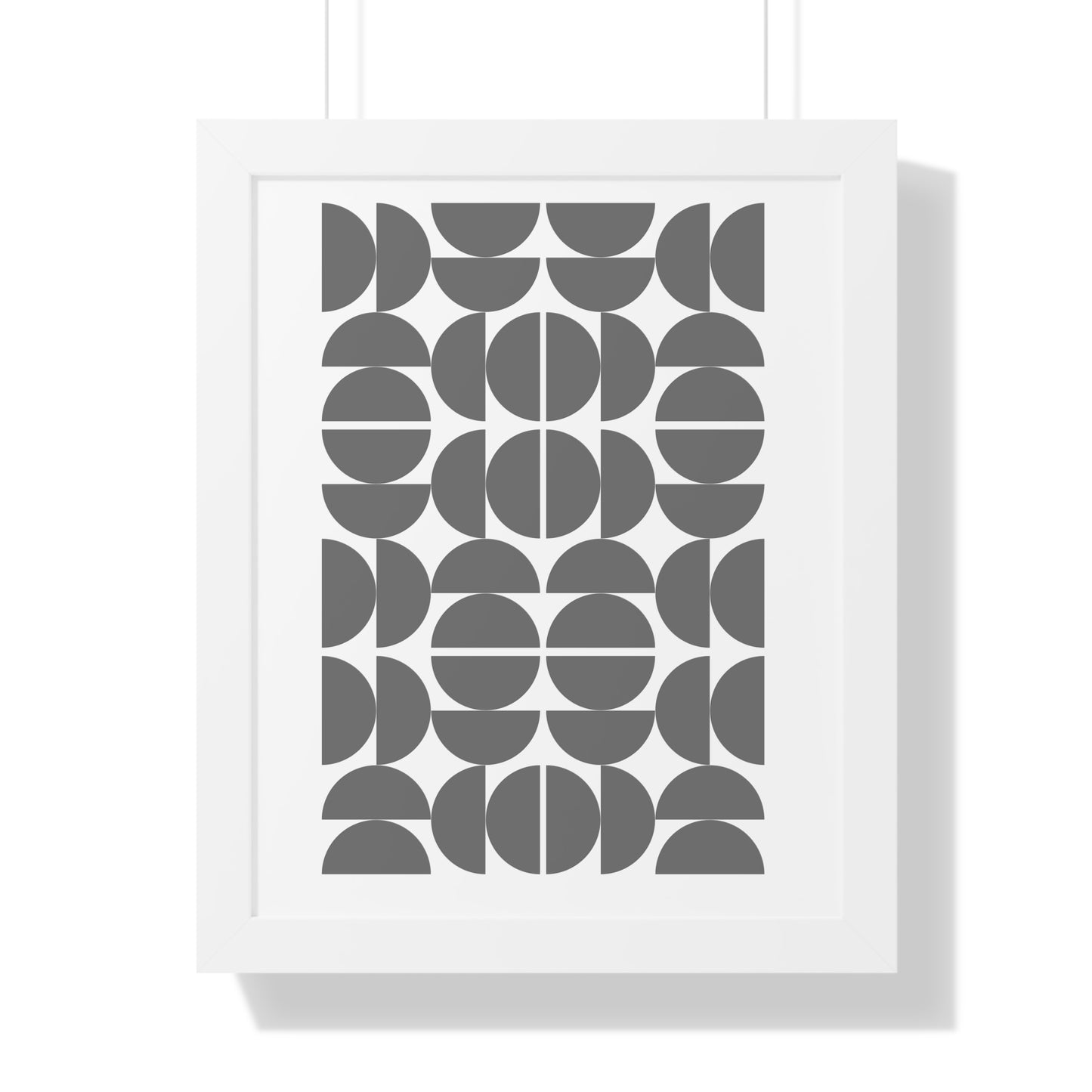 Monochrome Geometric Pattern Art Print | Contemporary Black and White Wall Art | XCalibre Designs | Framed Vertical Poster