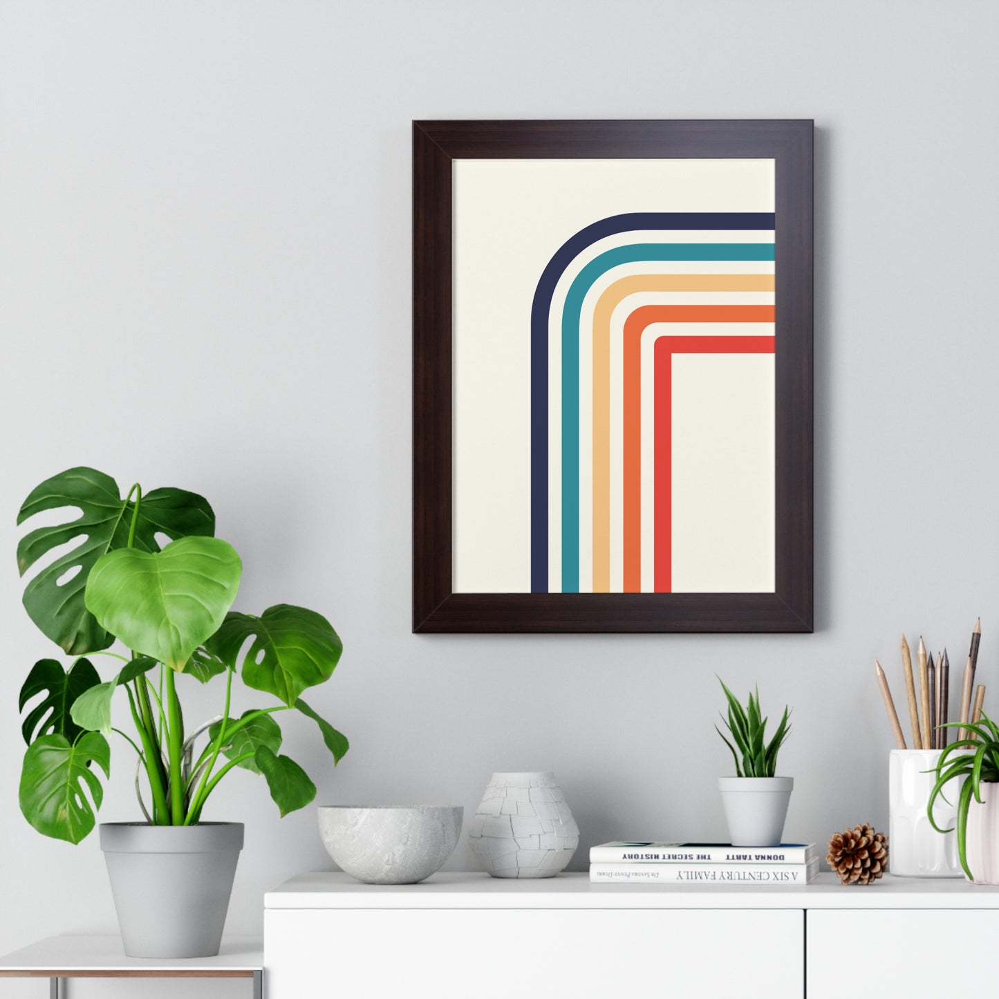 Vibrant Retro Archways Art Print | Colorful Mid-Century Modern Wall Art | XCalibre Designs | Framed Vertical Poster