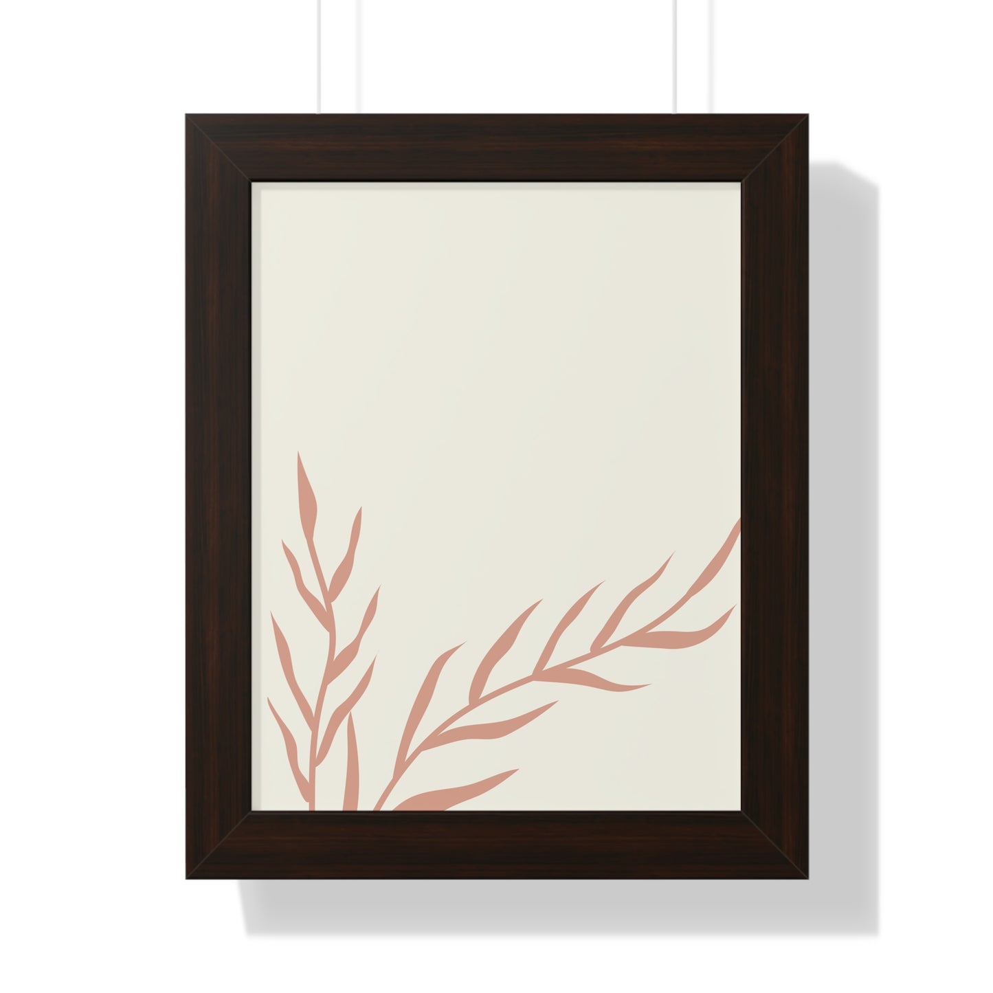 Minimalist Peach Wheat Art Print | Elegant Pastel Wall Art | XCalibre Designs | Framed Vertical Poster