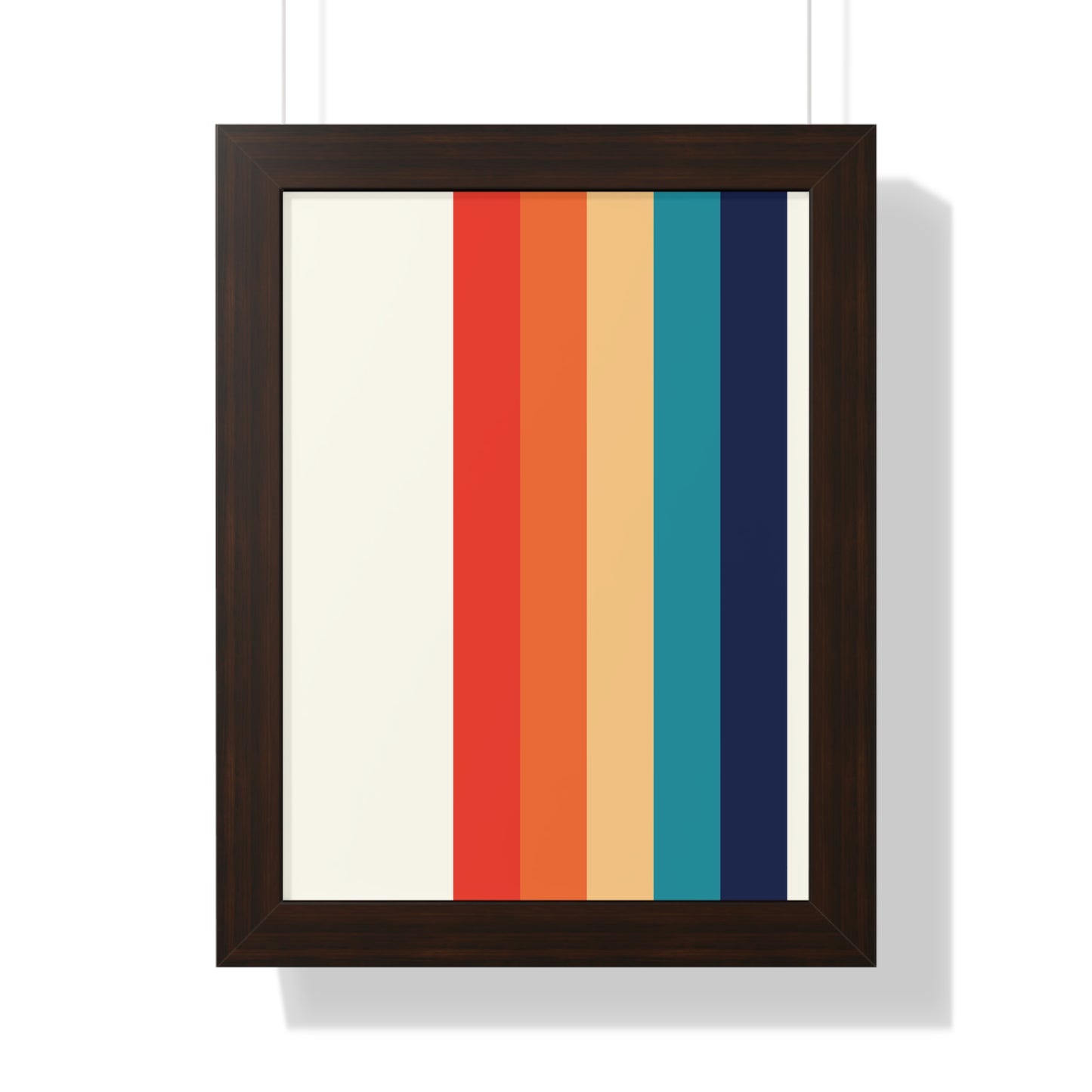 Multicolor Vertical Stripes Art Print | Contemporary Stripe Pattern Wall Art | XCalibre Designs | Framed Vertical Poster