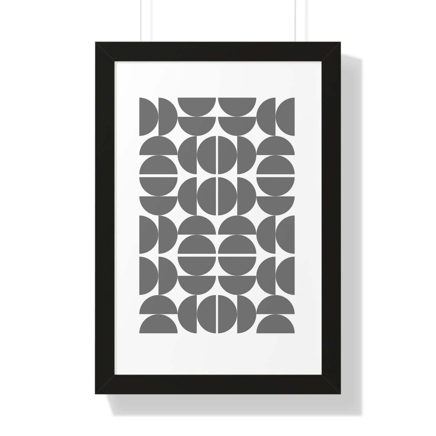 Monochrome Geometric Pattern Art Print | Contemporary Black and White Wall Art | XCalibre Designs | Framed Vertical Poster