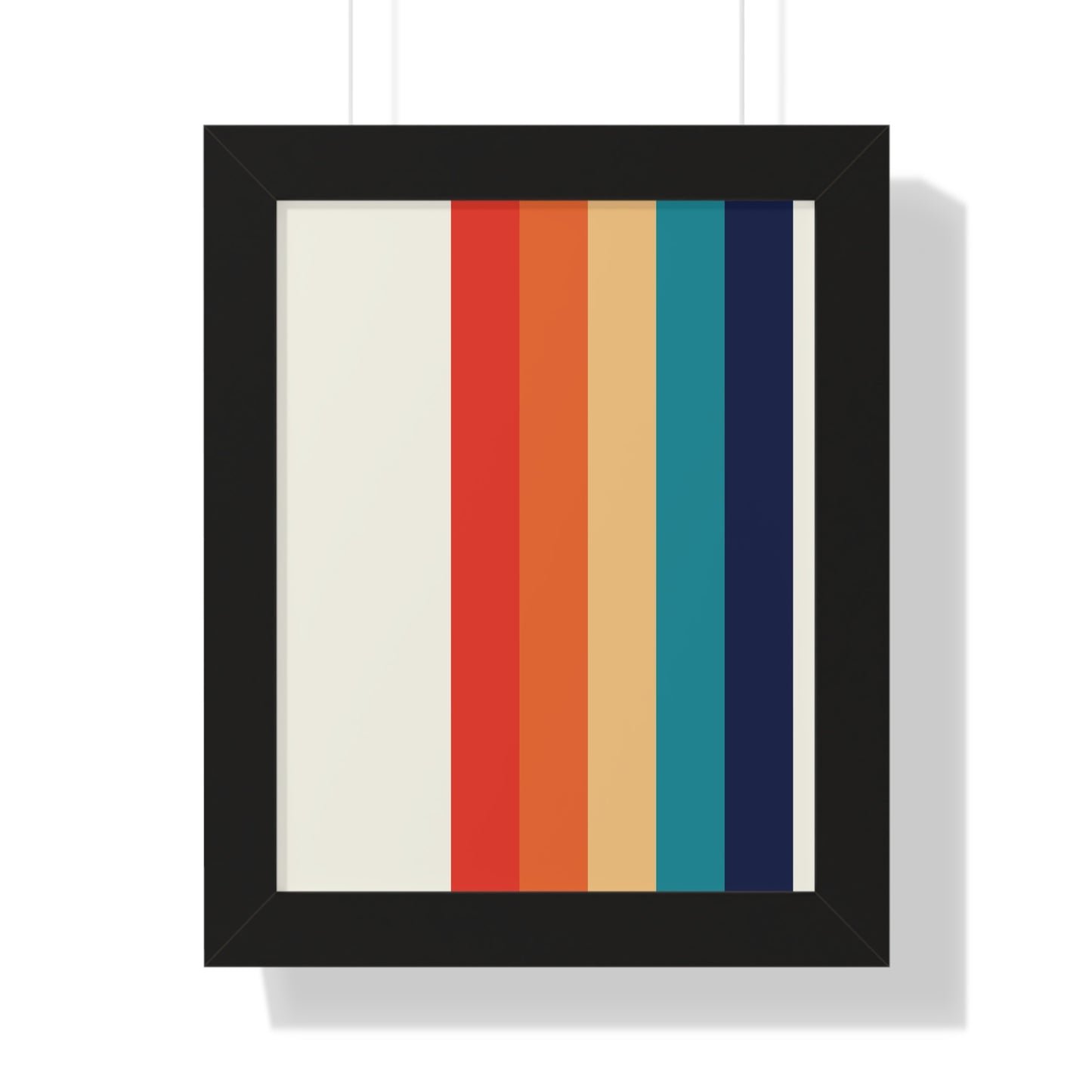 Multicolor Vertical Stripes Art Print | Contemporary Stripe Pattern Wall Art | XCalibre Designs | Framed Vertical Poster