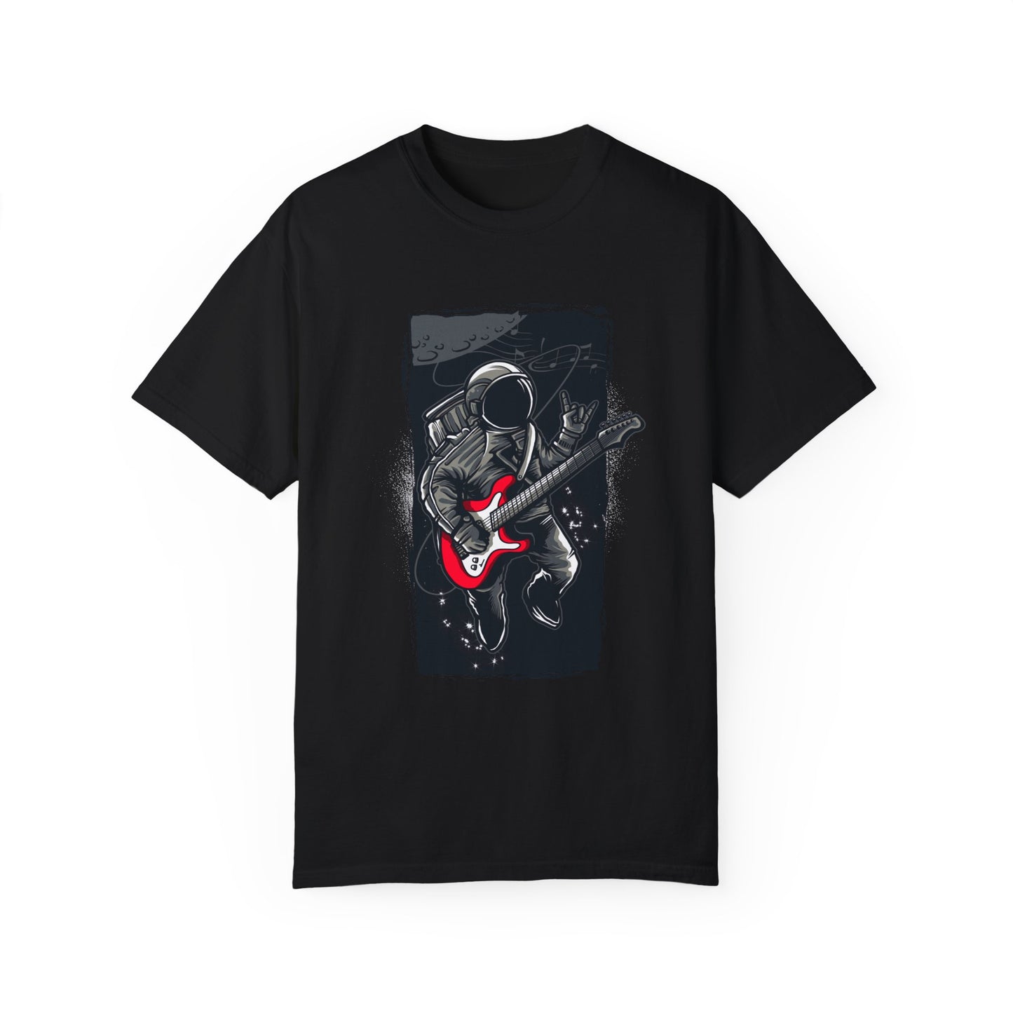 Astronaut Guitarist Graphic Tee | Navy Space Music T-Shirt | XCalibre Designs