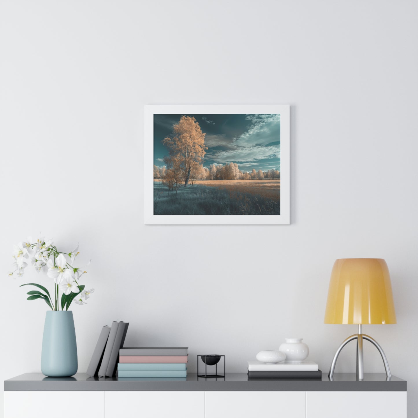 Surreal Azure - Ethereal Landscape Art Frame | Framed Horizontal Poster