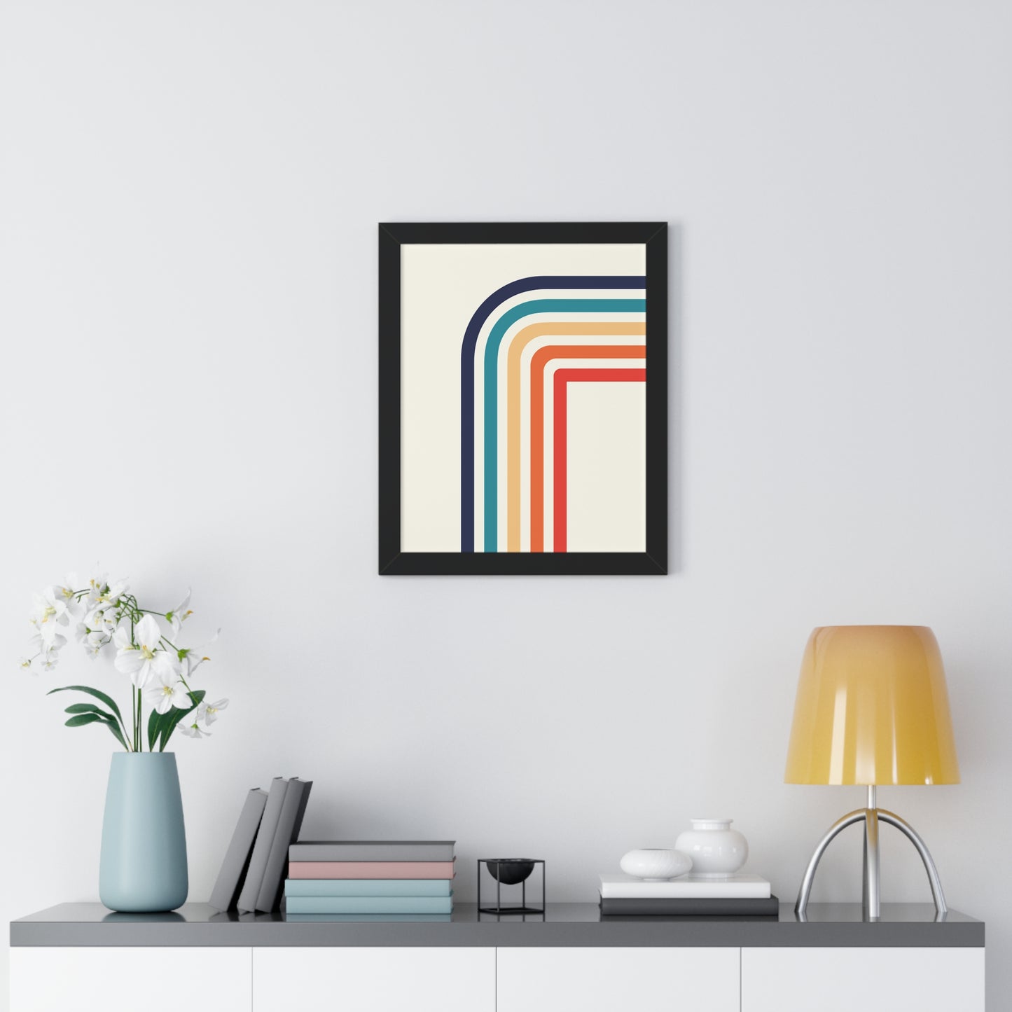 Vibrant Retro Archways Art Print | Colorful Mid-Century Modern Wall Art | XCalibre Designs | Framed Vertical Poster