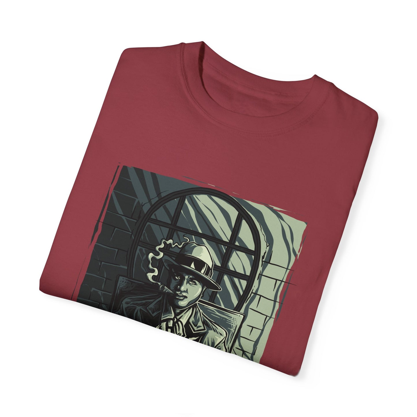 Vintage Detective Noir Graphic Tee | Beige Mystery-Inspired T-Shirt | XCalibre Designs