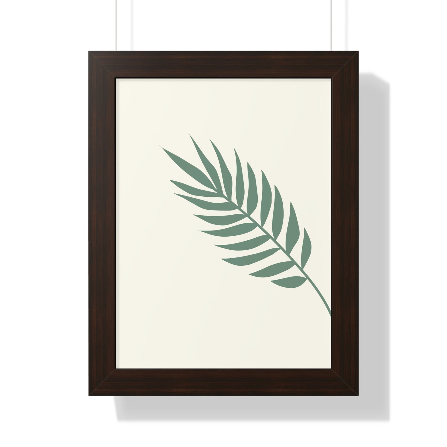 Green Palm Frond Art Print | Tranquil Nature-Inspired Wall Art | XCalibre Designs | Framed Vertical Poster