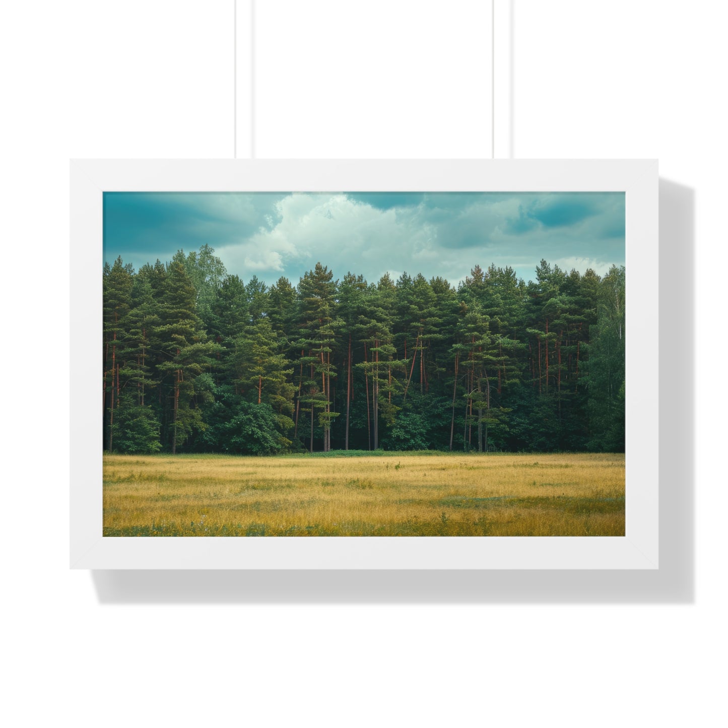 Verdant Refuge - Peaceful Meadow Art Frame | Framed Horizontal Poster