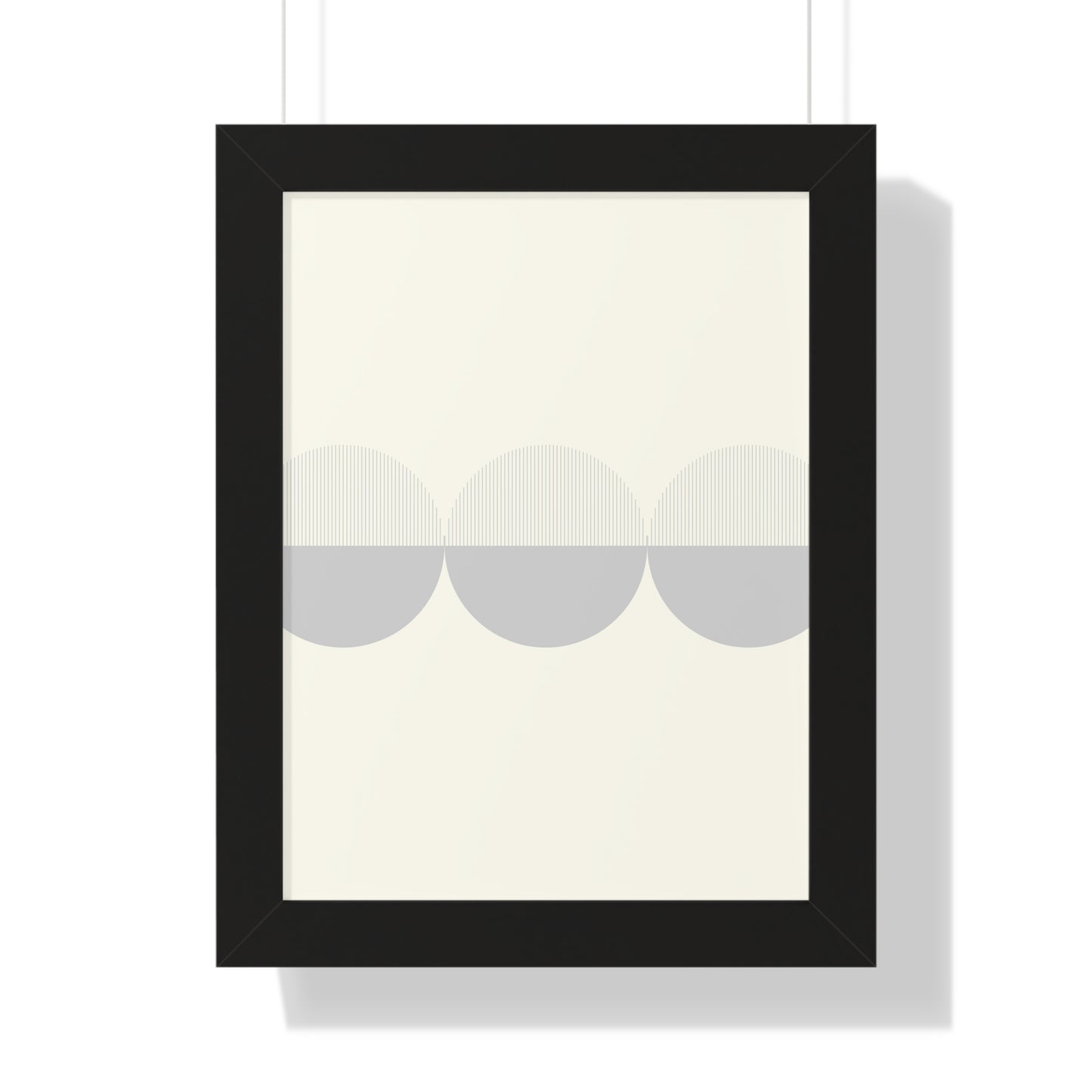 Minimalist Overlapping Circles Art Print | Contemporary Monochrome Wall Art | XCalibre Designs | Framed Vertical Poster